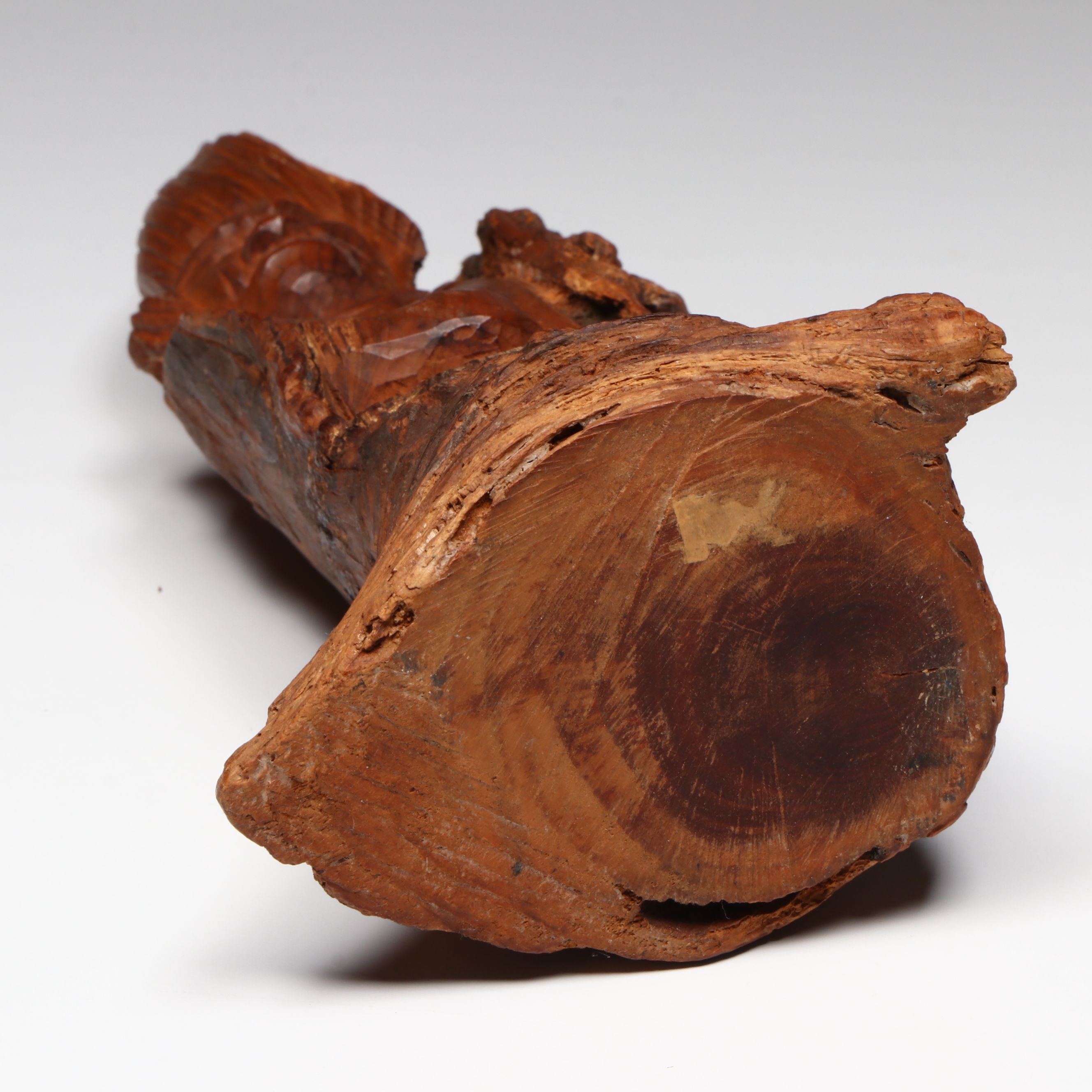 Chinese Carved Wood Monk Statue, 20th Century
