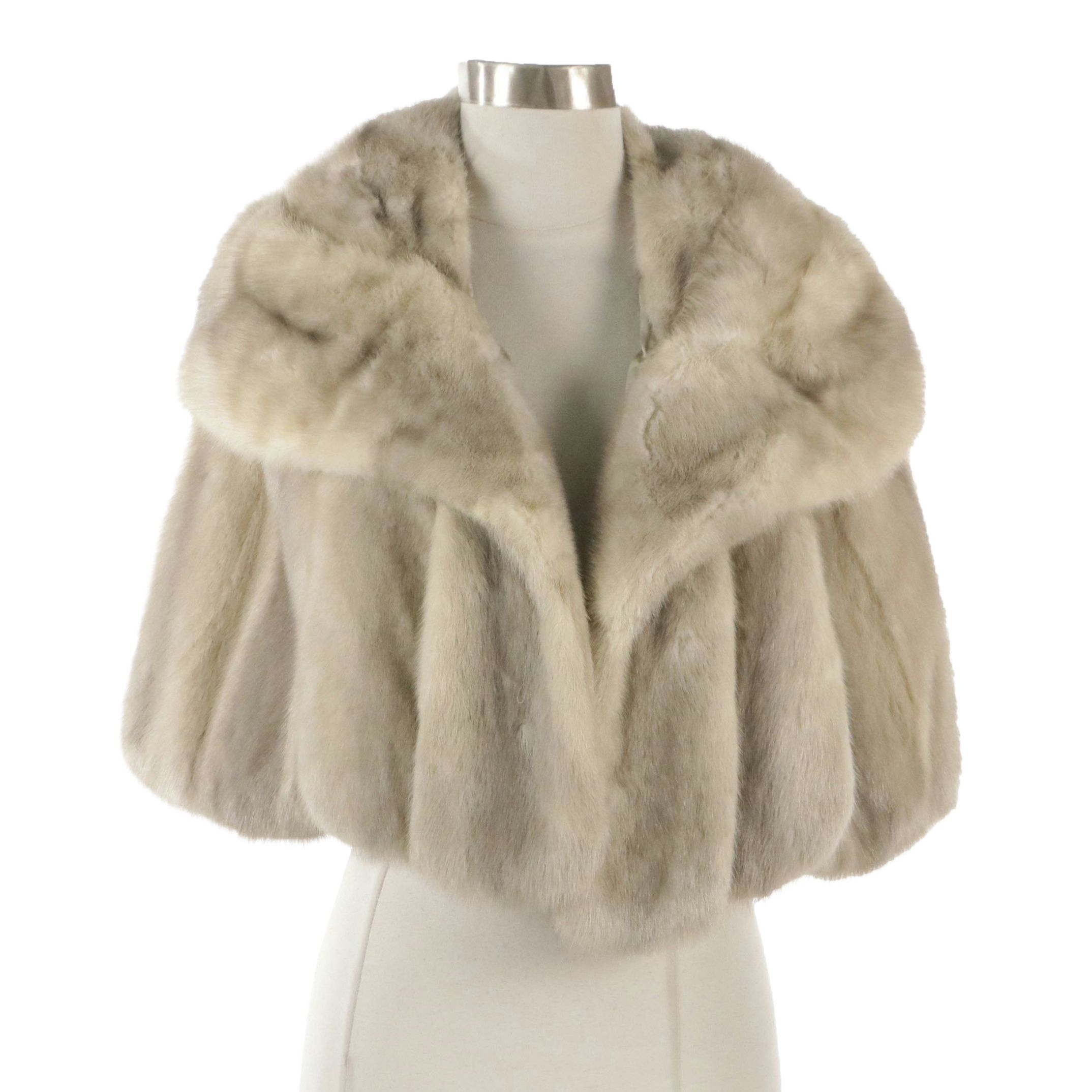 EMBA Cerulean Blue Mink Fur Capelet Stole from Lowenthal's, Vintage