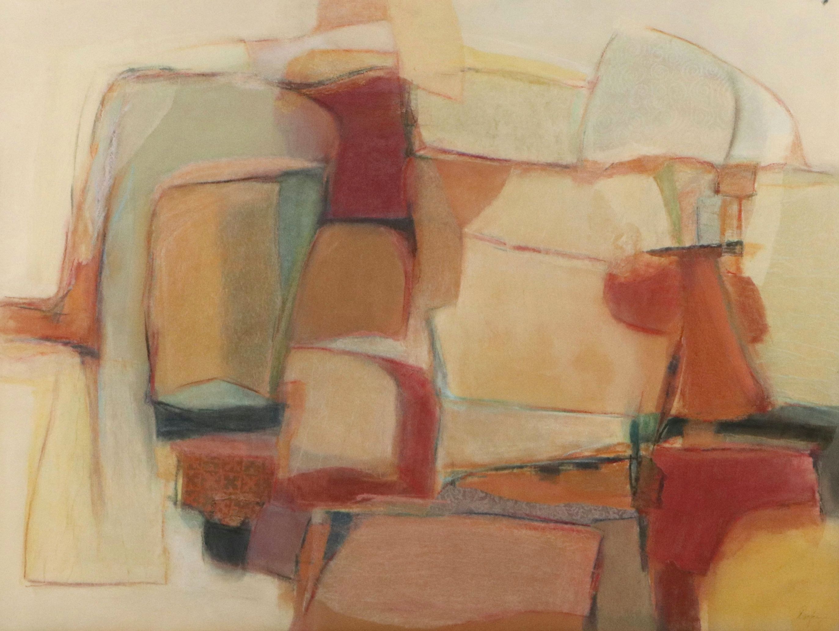 Abstract Mixed Media Painting, Circa Late 20th Century