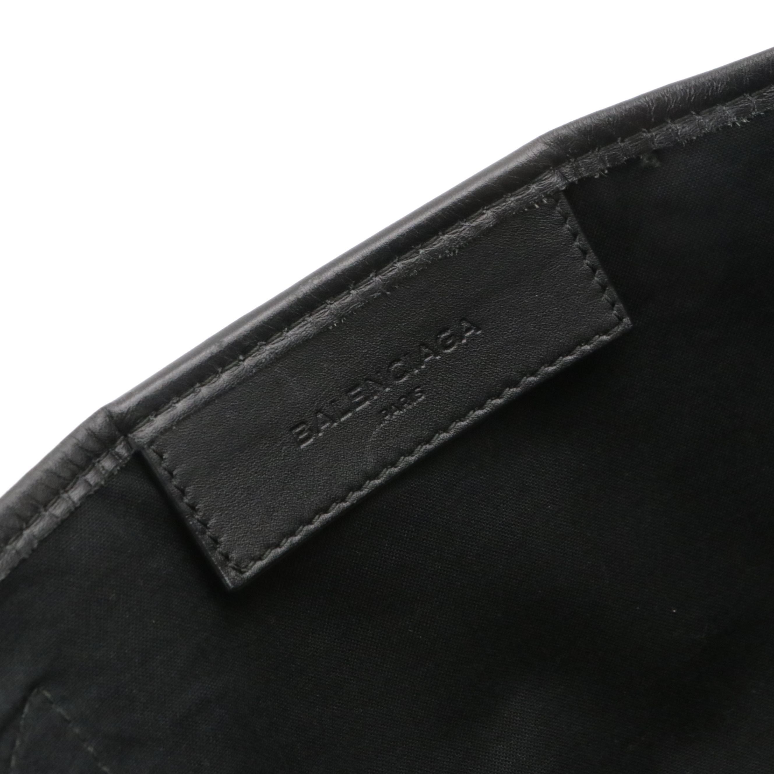 Balenciaga Small Cabas Tote Bag & Zip Pouch in Black and White Canvas & Leather