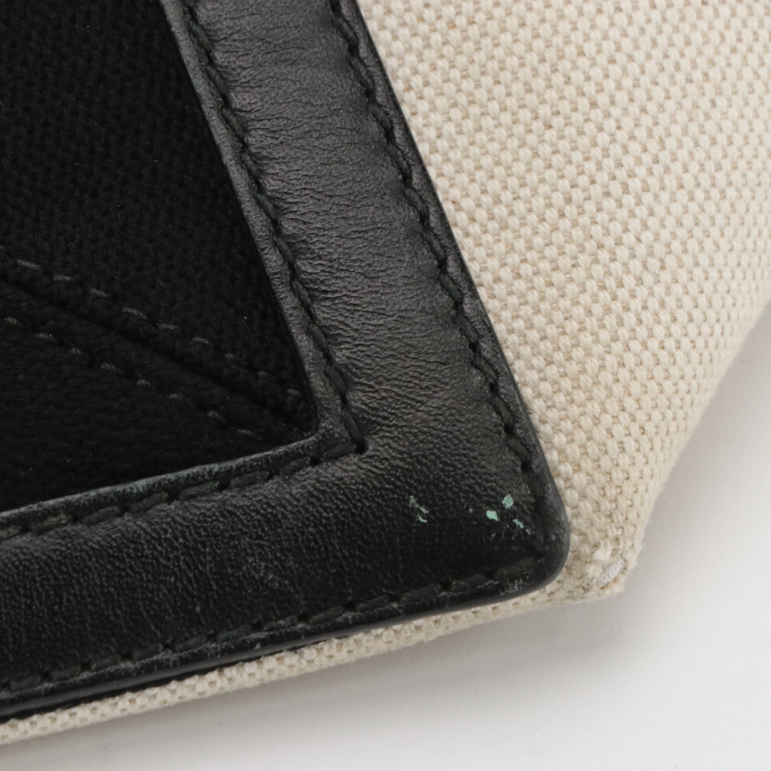 Balenciaga Small Cabas Tote Bag & Zip Pouch in Black and White Canvas & Leather