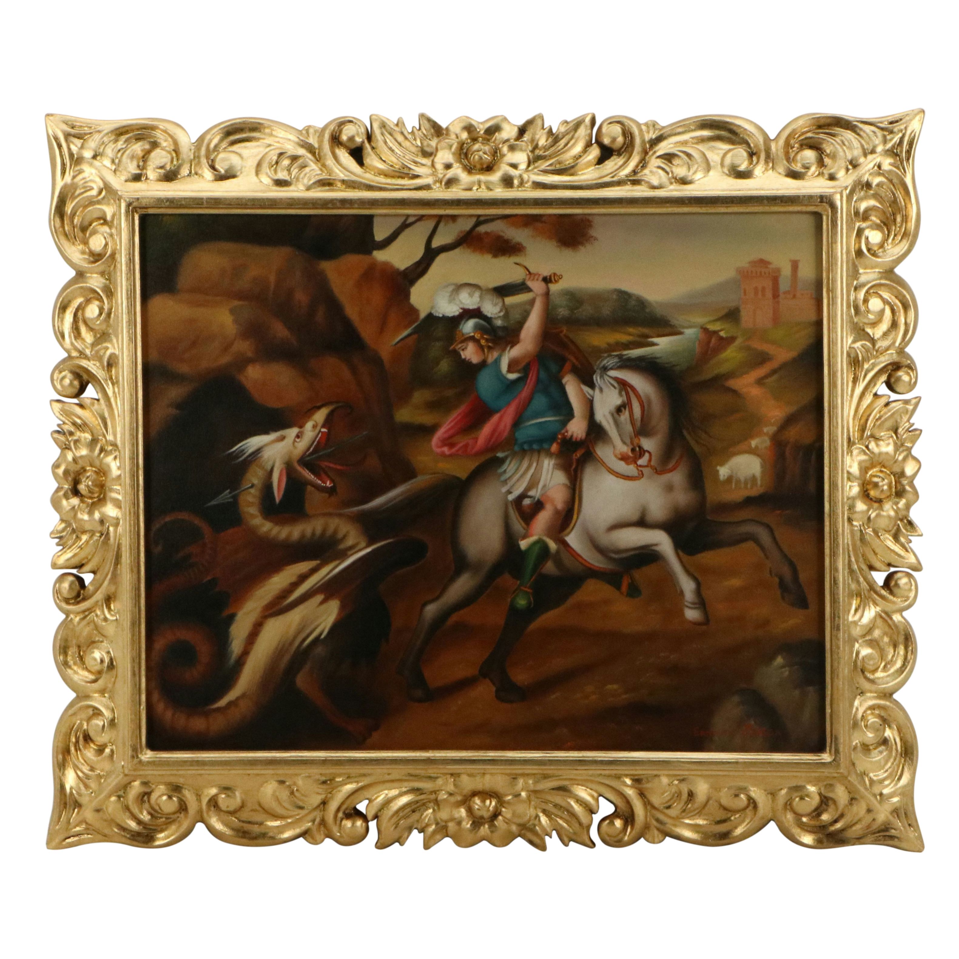 Ernesto Zúñiga Oil Painting "Saint George"