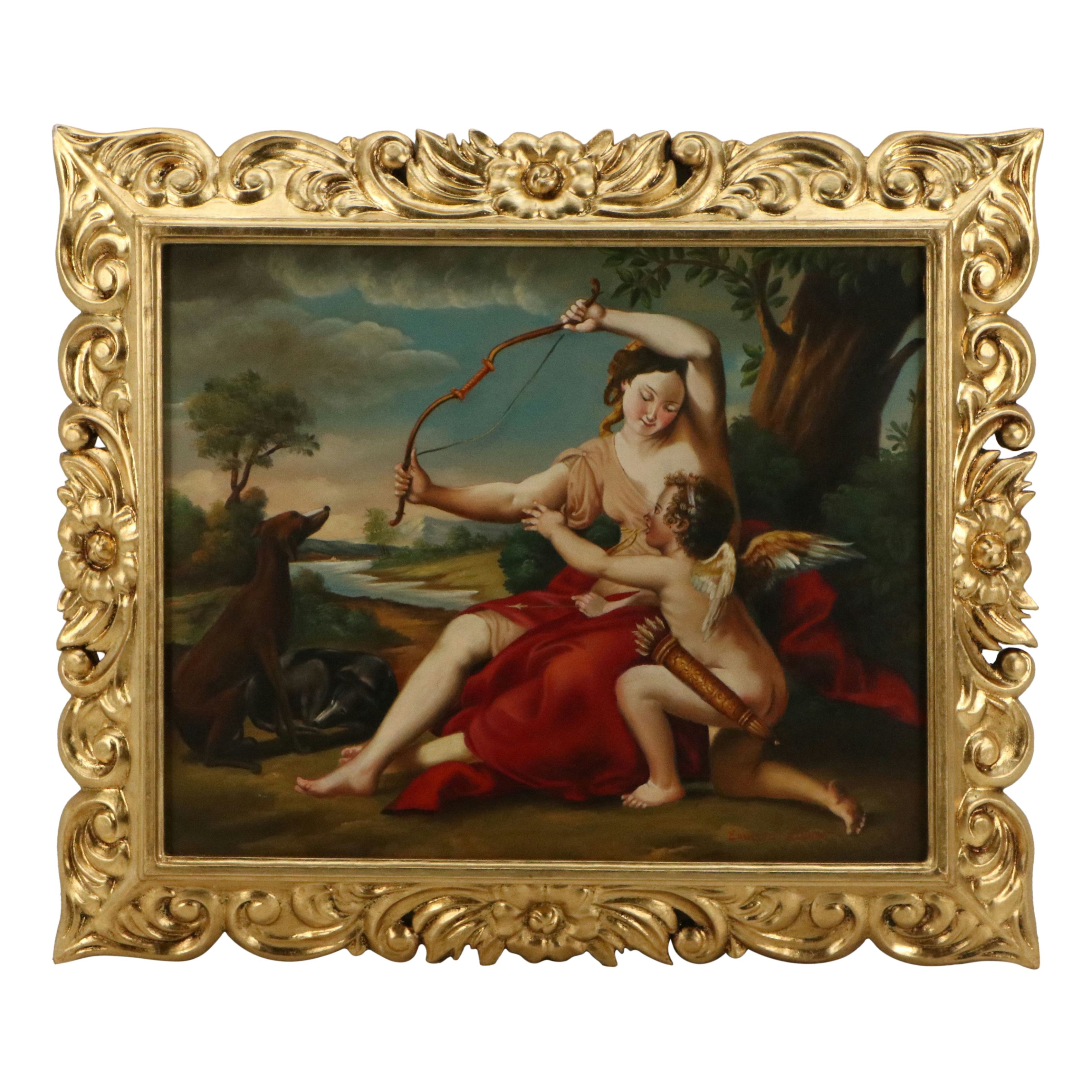 Ernesto Zúñiga Oil Painting "Mischievous Cupid"