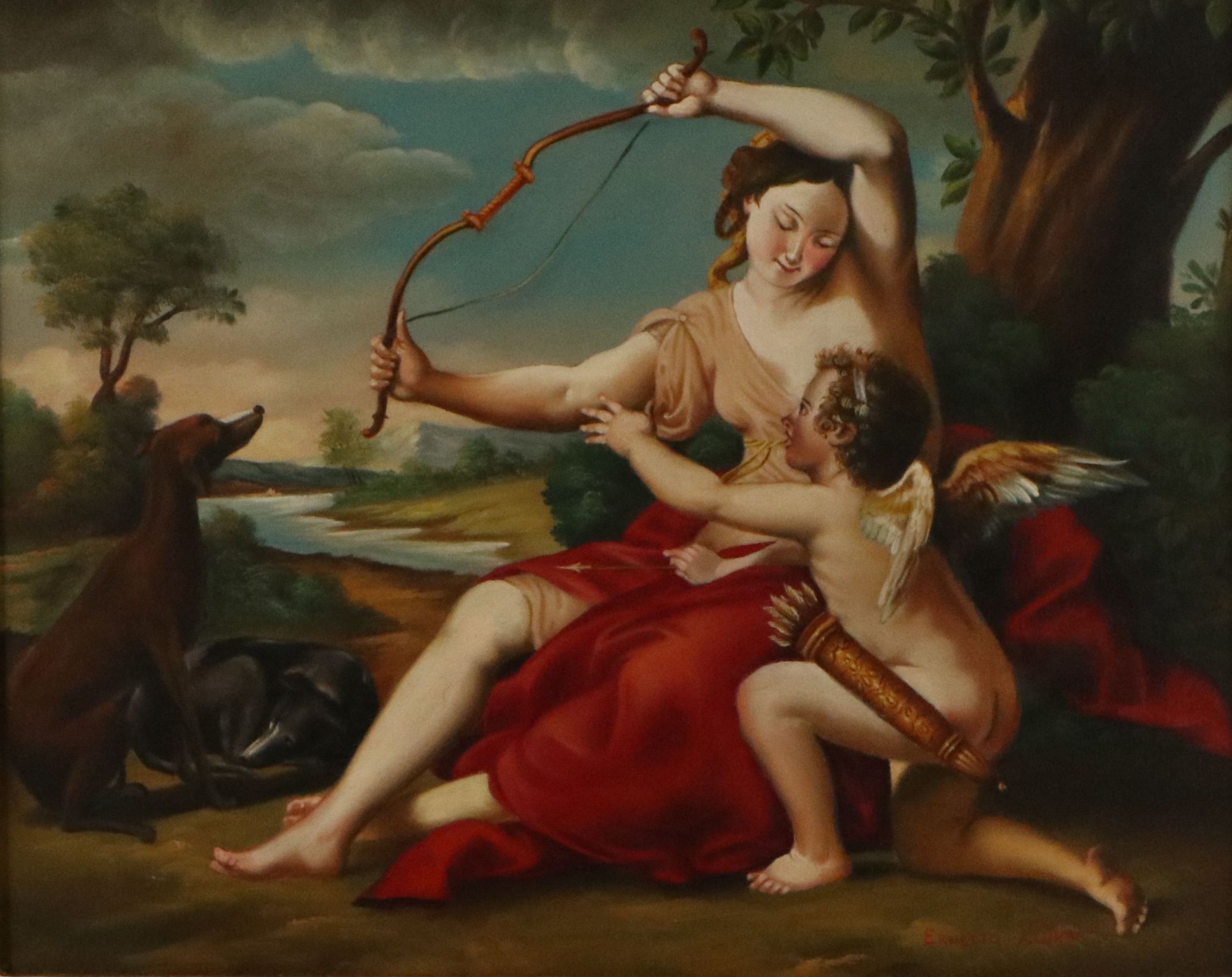 Ernesto Zúñiga Oil Painting "Mischievous Cupid"