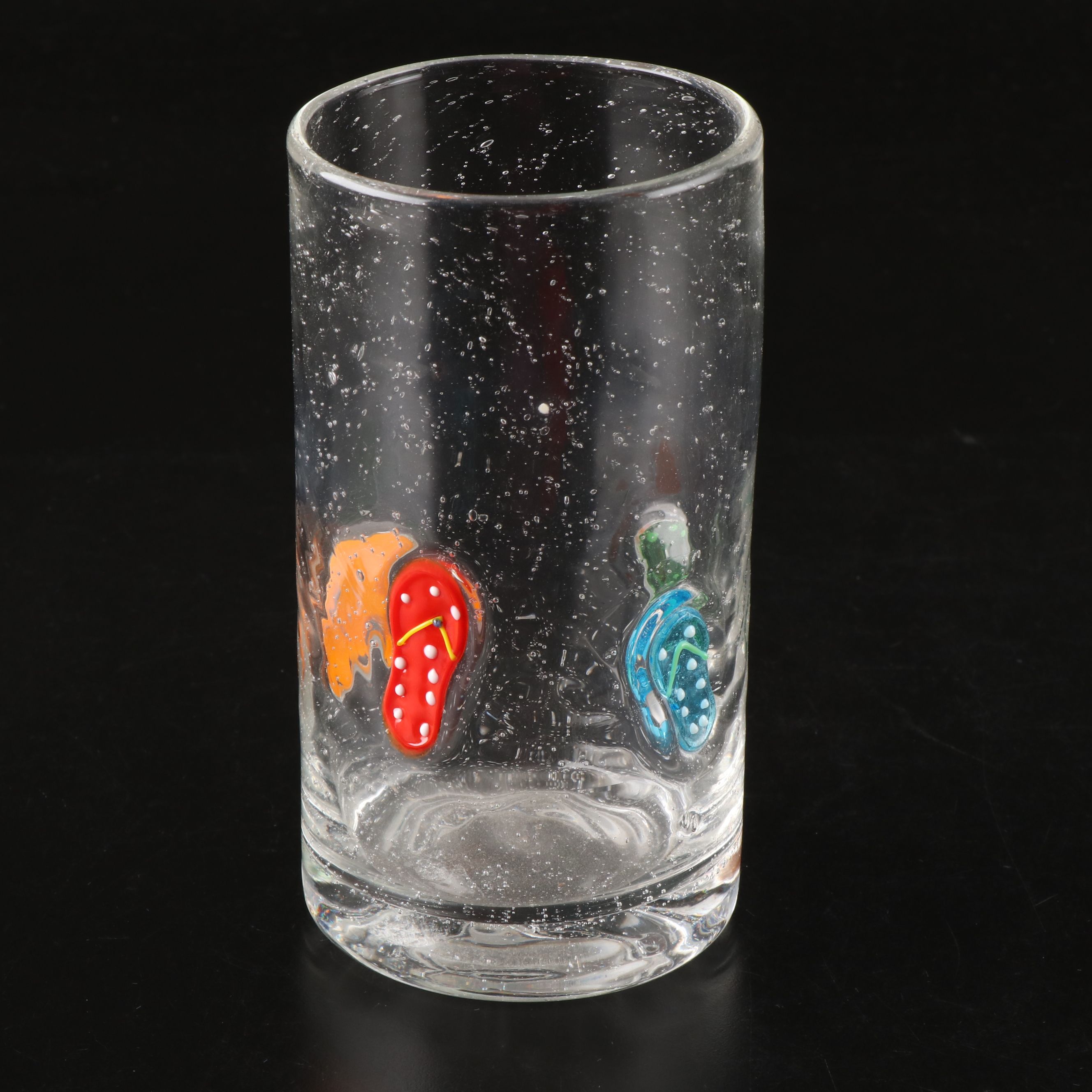 Flip-Flop Blown Bubble Art Glass Flat Tumblers, Late 20th/Early 20th Century
