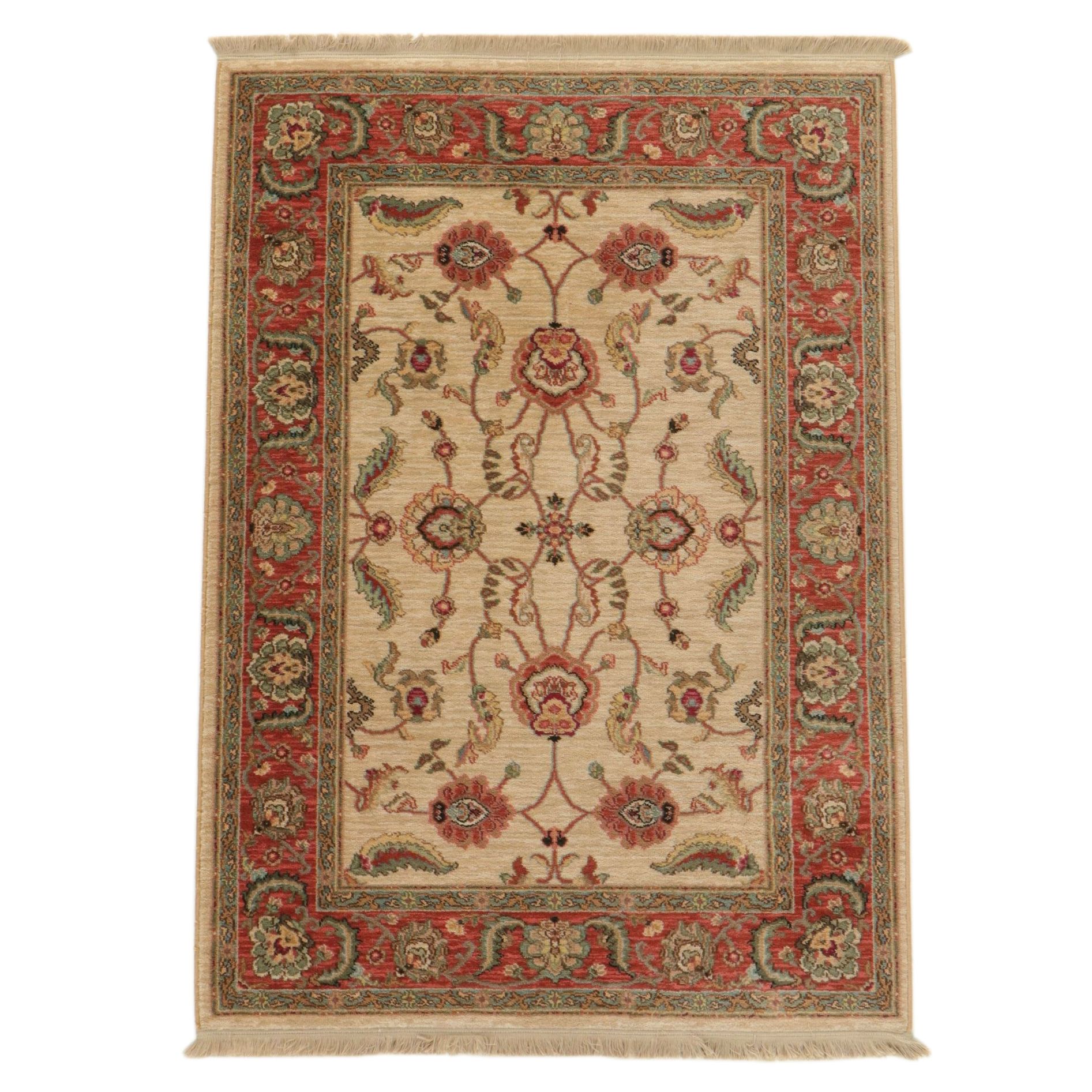 4'3 x 6' Machine Made Karastan Ashara Collection "Agra Ivory" Area Rug