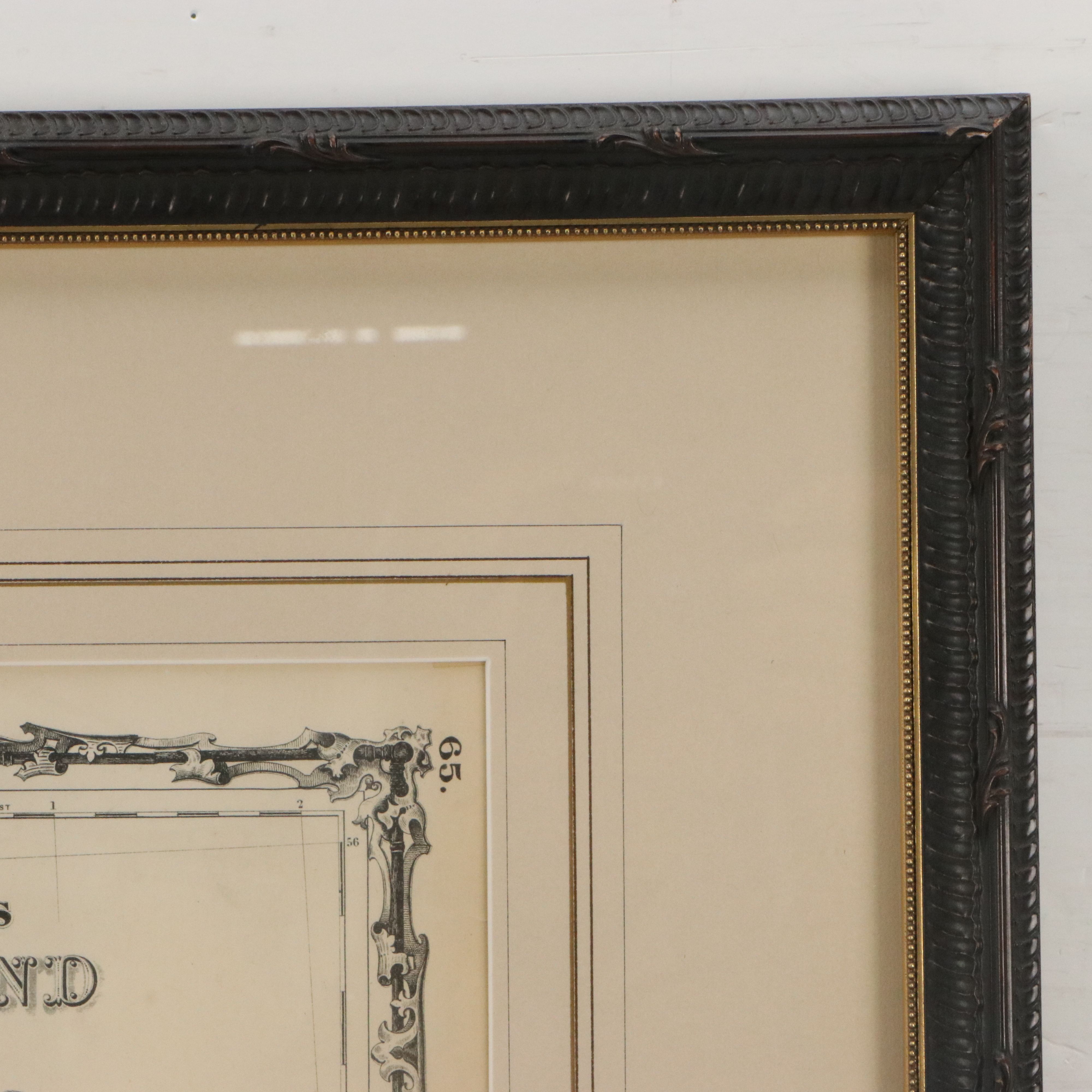 Johnson & Browning Hand-Painted Map Engraving "Johnson's England and Wales" 1864