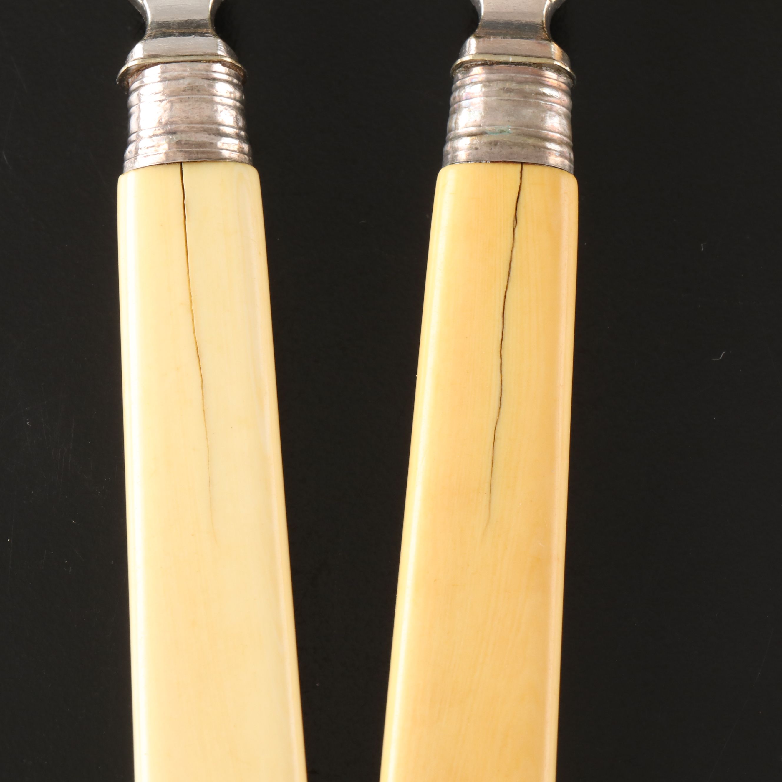 Burton Celluloid Handled Silver Plate Fish Knives and Forks