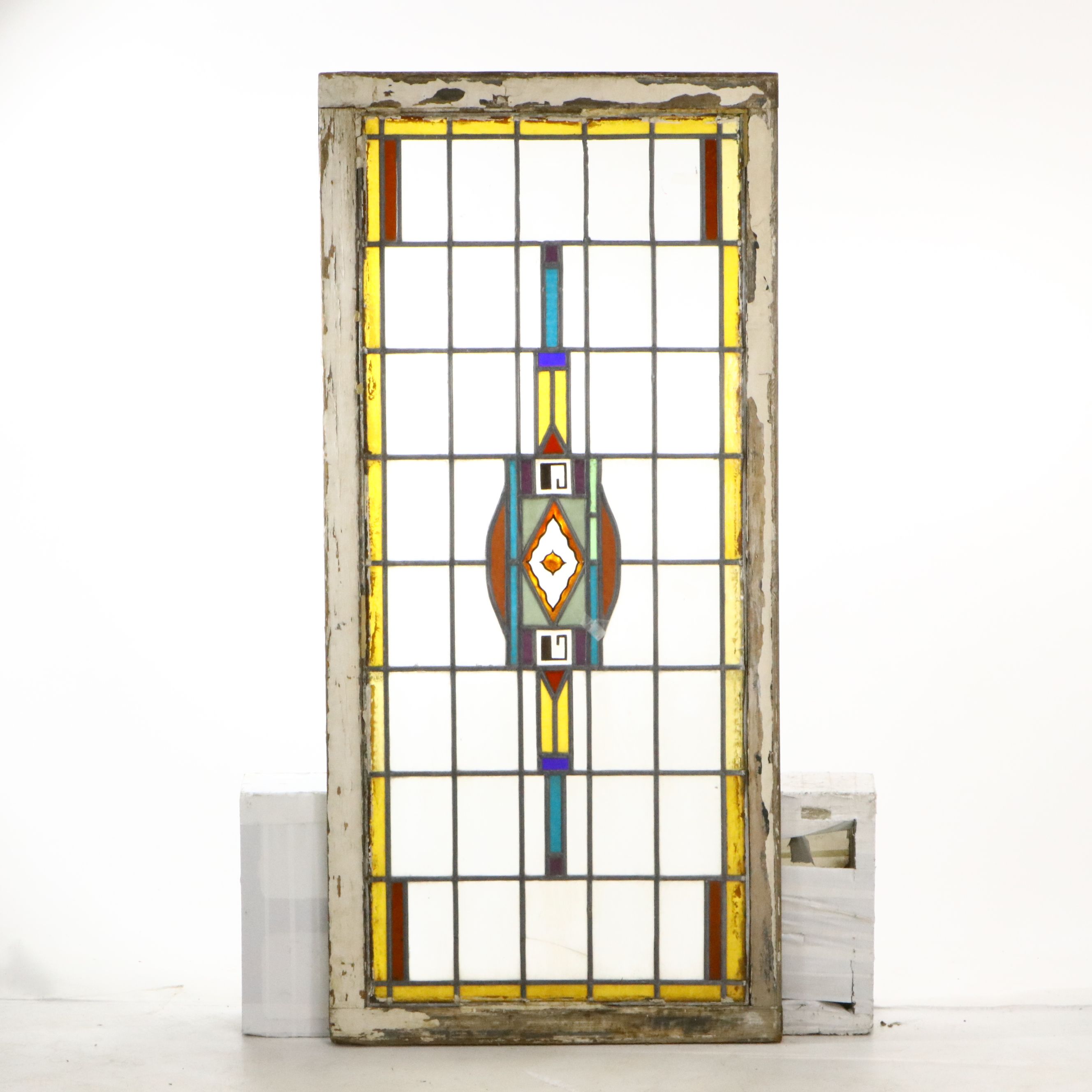 Stained Glass Window Pane with Prairie Style Aesthetic