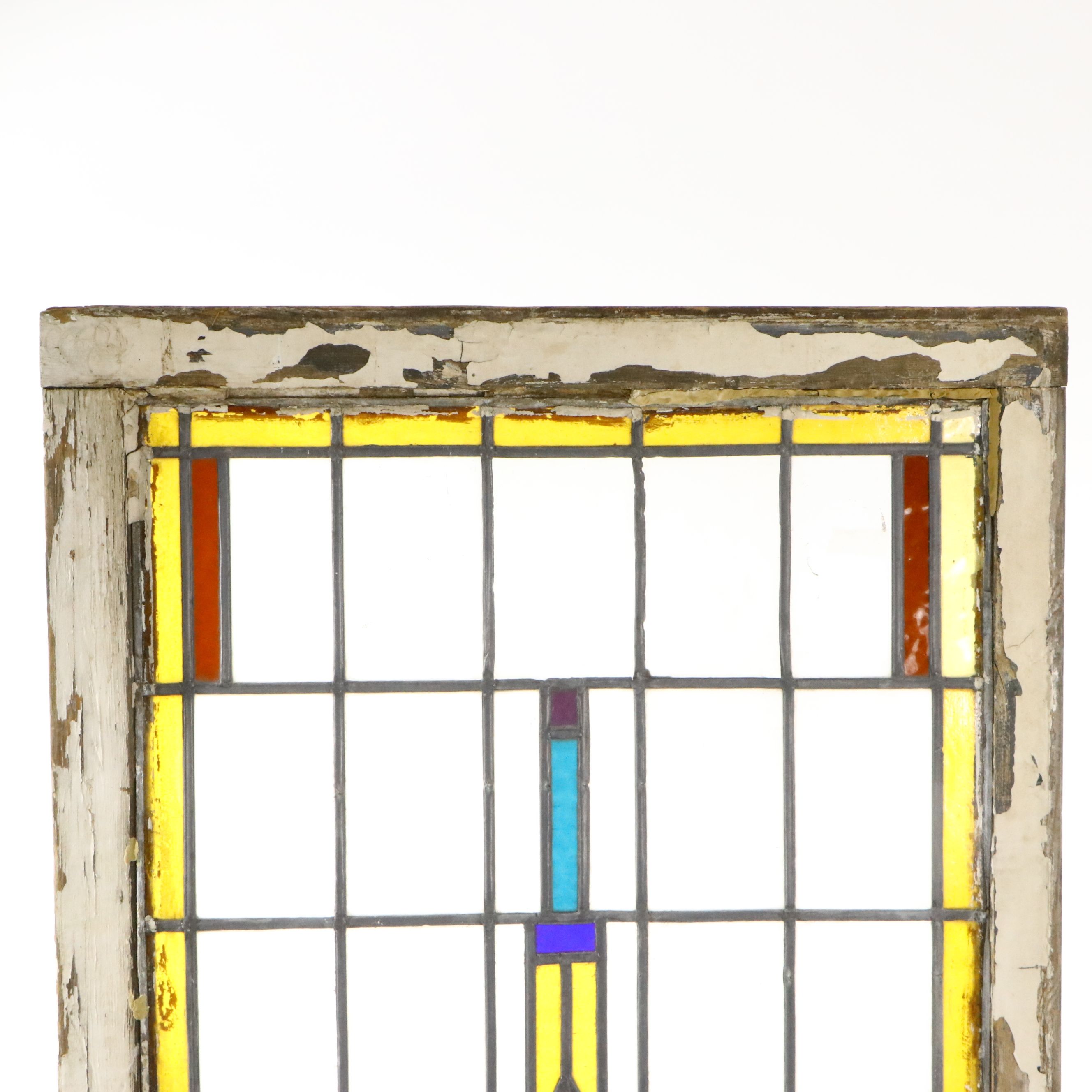 Stained Glass Window Pane with Prairie Style Aesthetic