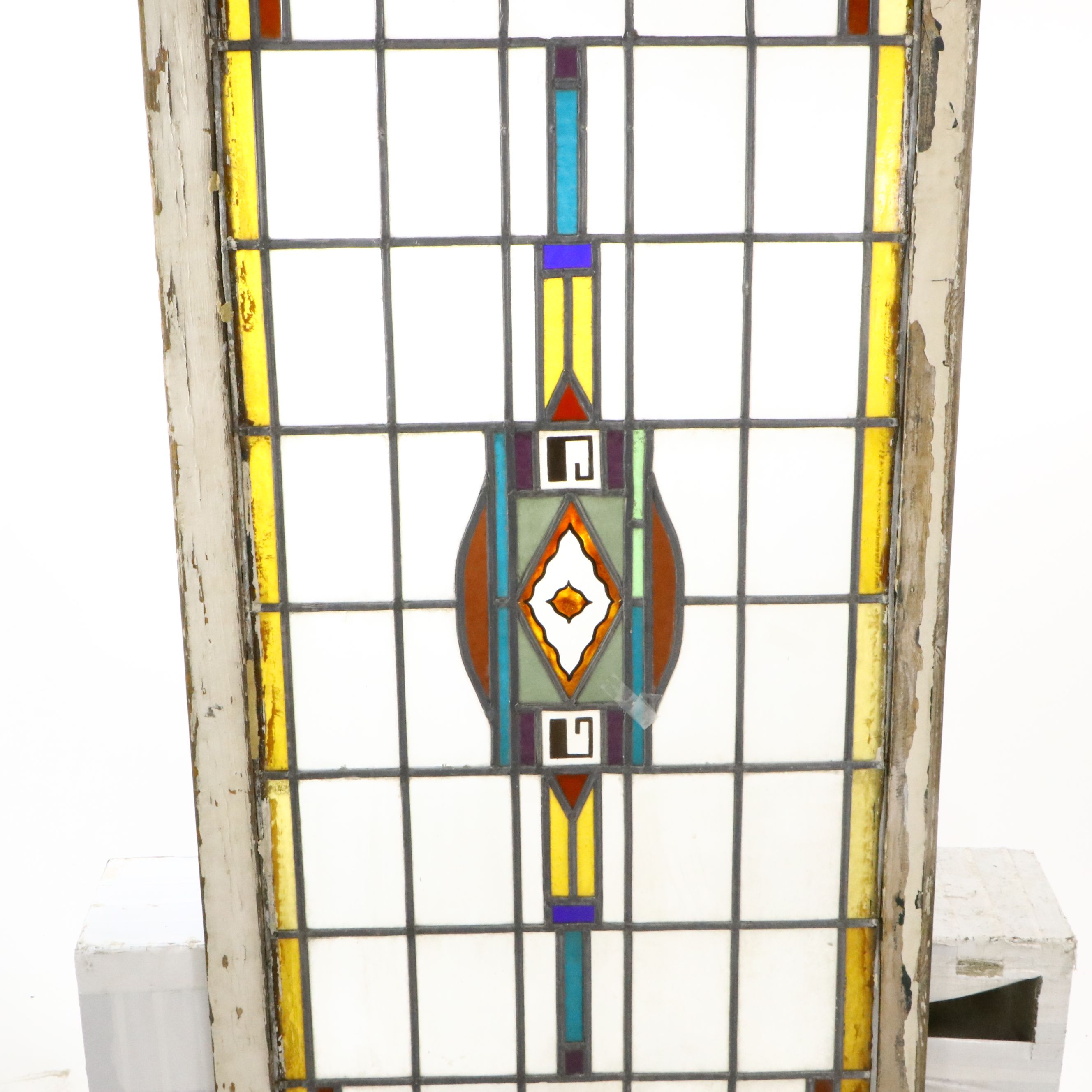 Stained Glass Window Pane with Prairie Style Aesthetic