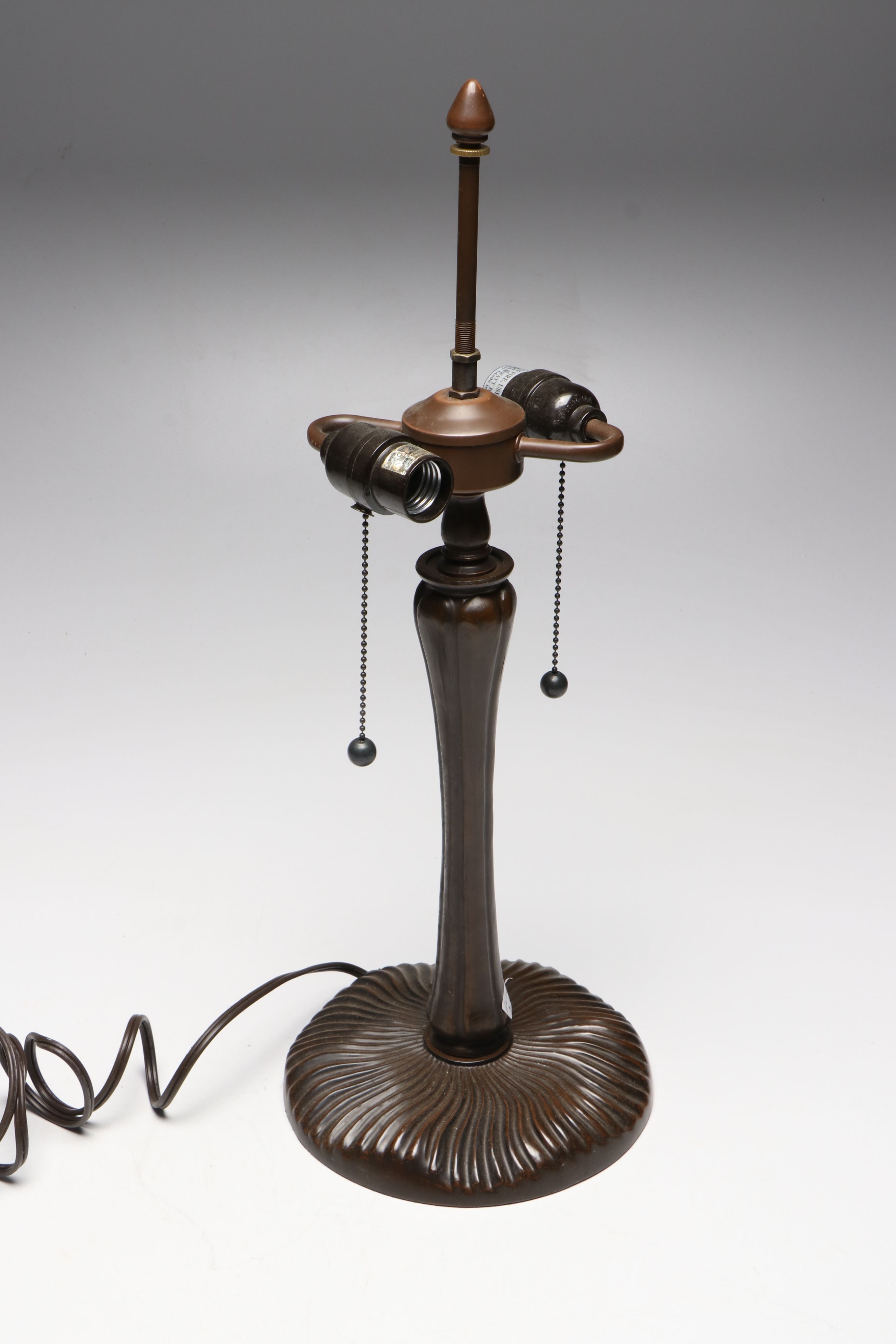 Art Nouveau Style Table Lamp with Floral Slag Glass Shade