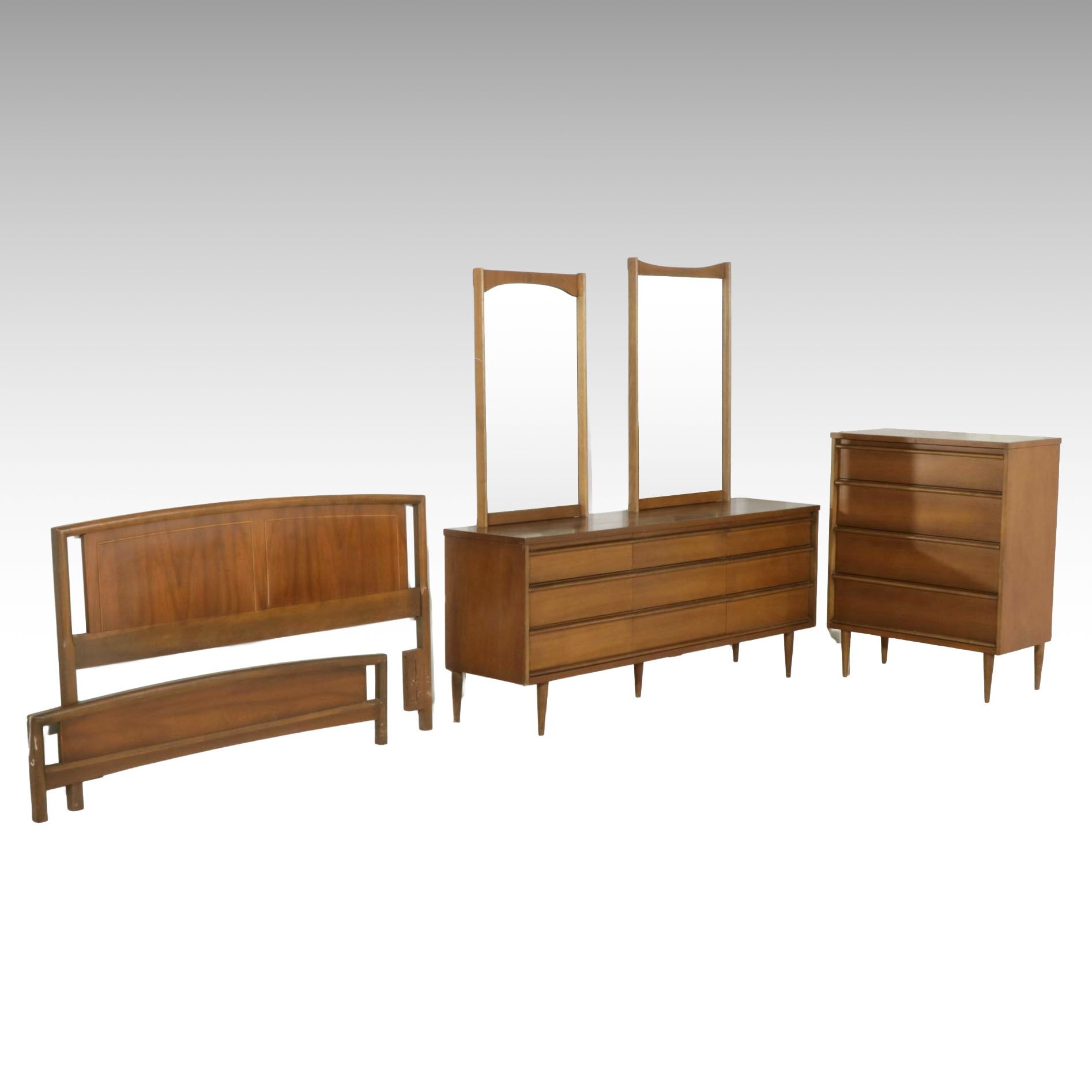 Bassett Furniture Mid Century Modern Bedroom Furniture, Mid to Late 20th Century