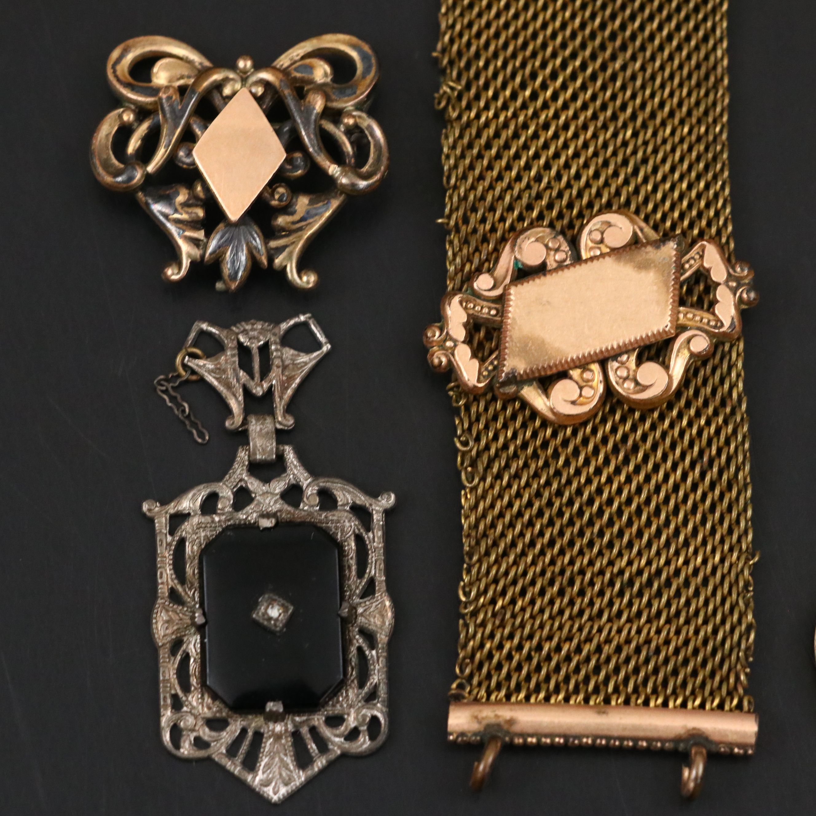 Vintage Jewelry Selection with Sterling and a DFB Carmen Sweetheart Bracelet