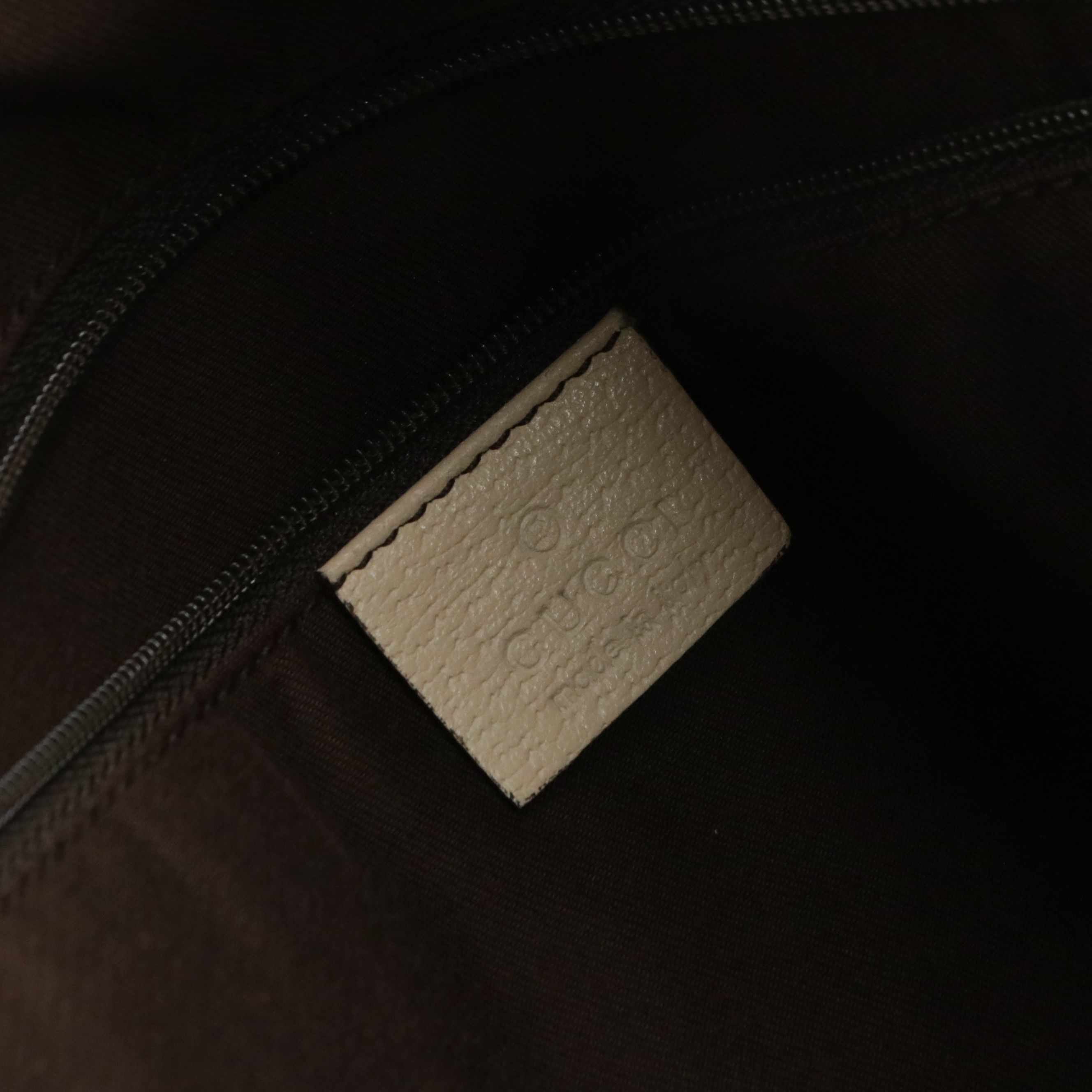 Gucci Abbey D Ring Tote Bag in Brown GG Canvas and Ivory Leather