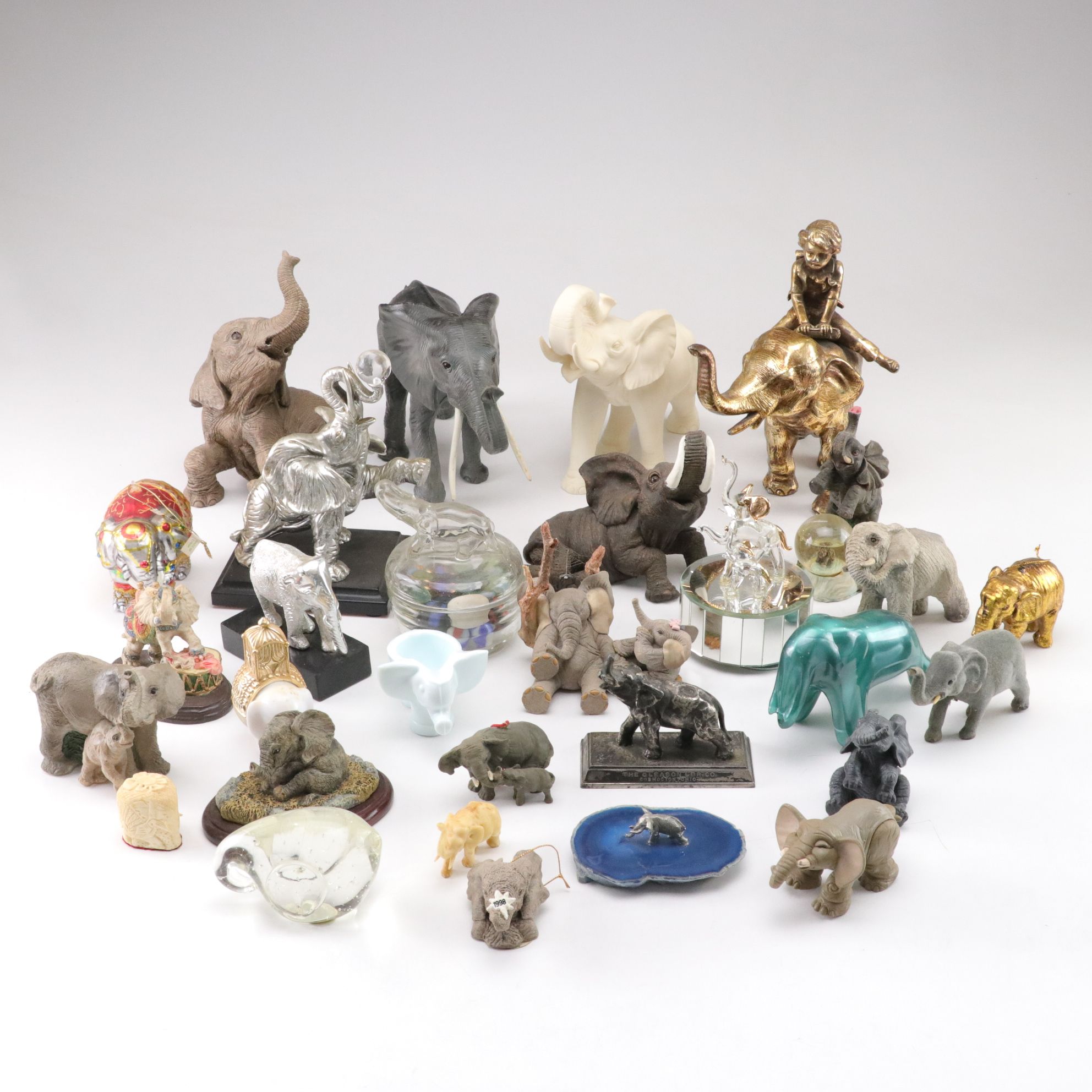 Henry & Henrietta "Incy-Wincy" Statue with Other Elephant Figurine Collections