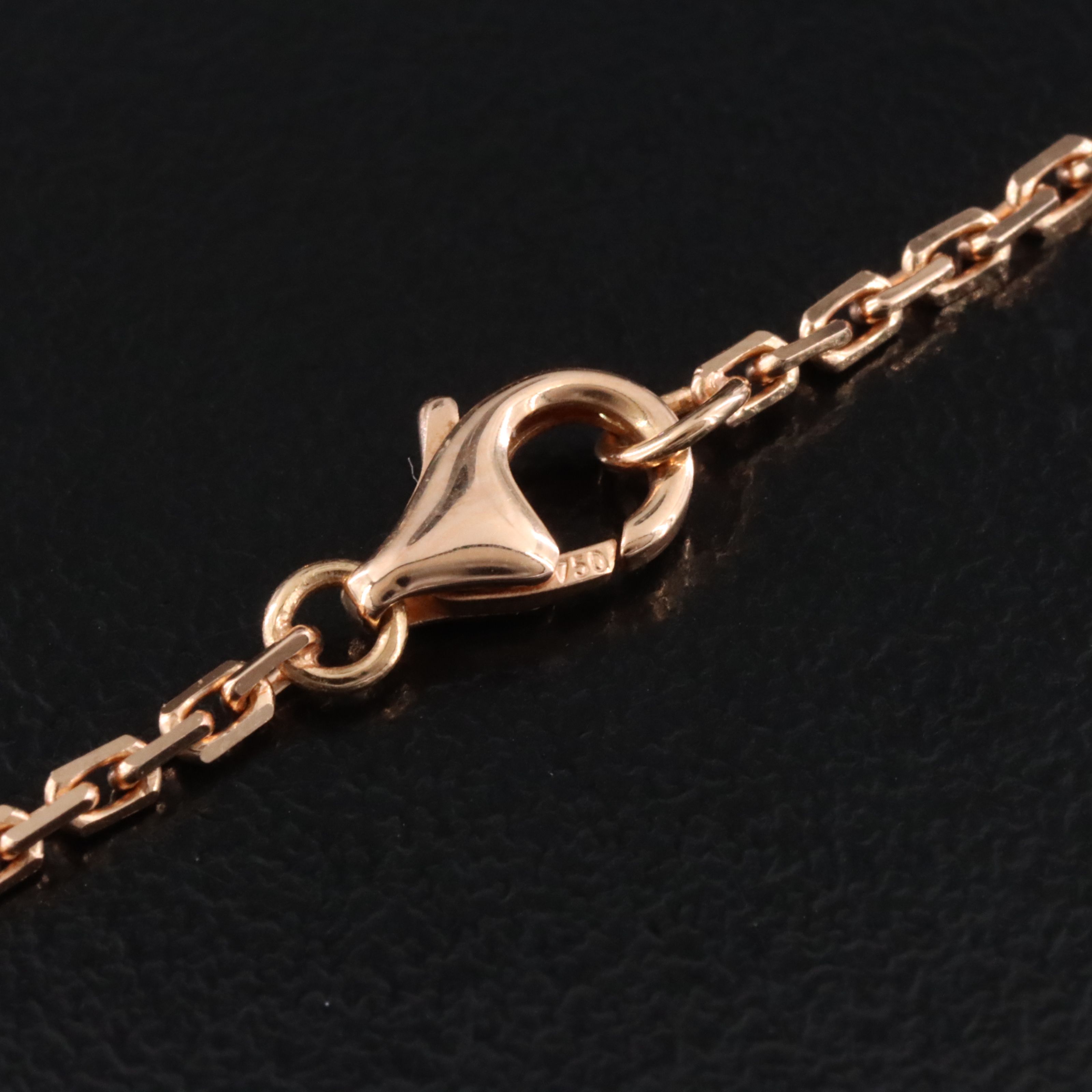 Cartier LOVE 18K Rose Gold Three Diamond Pendant Necklace