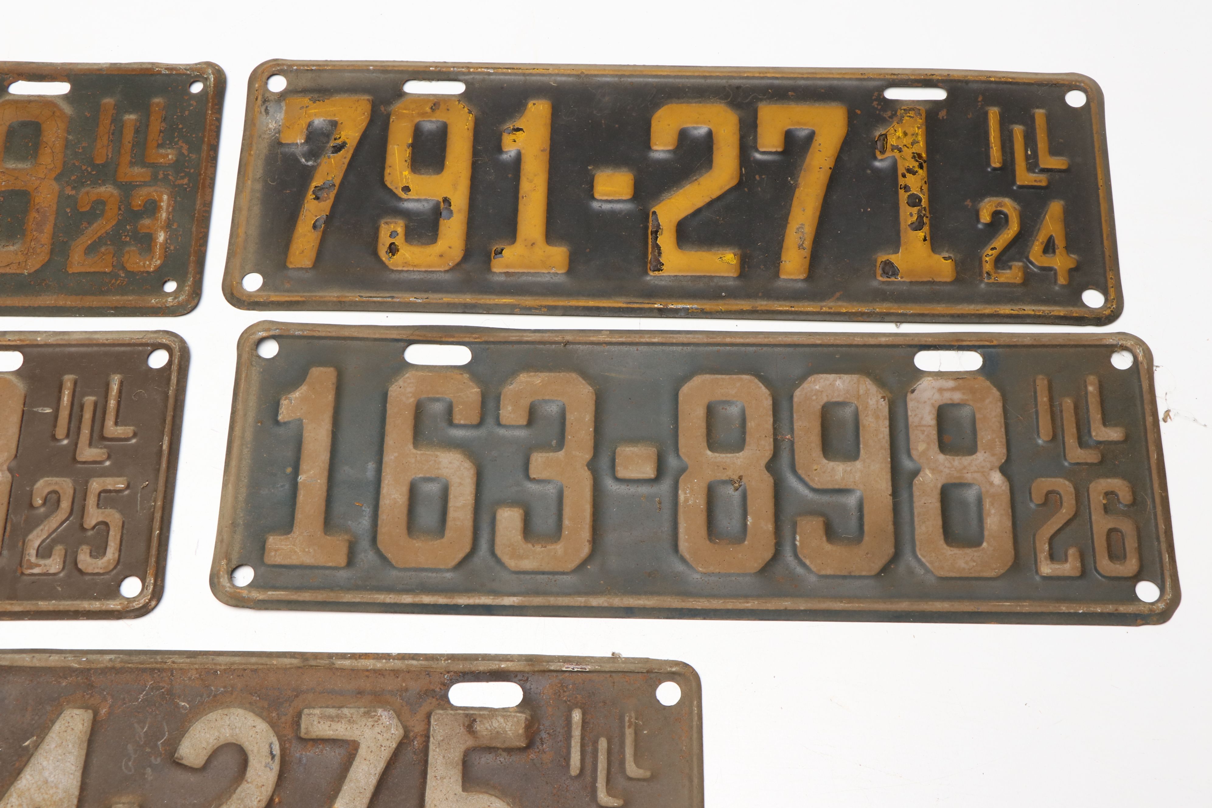 1920s Illinois License Plates with Coolidge Sign