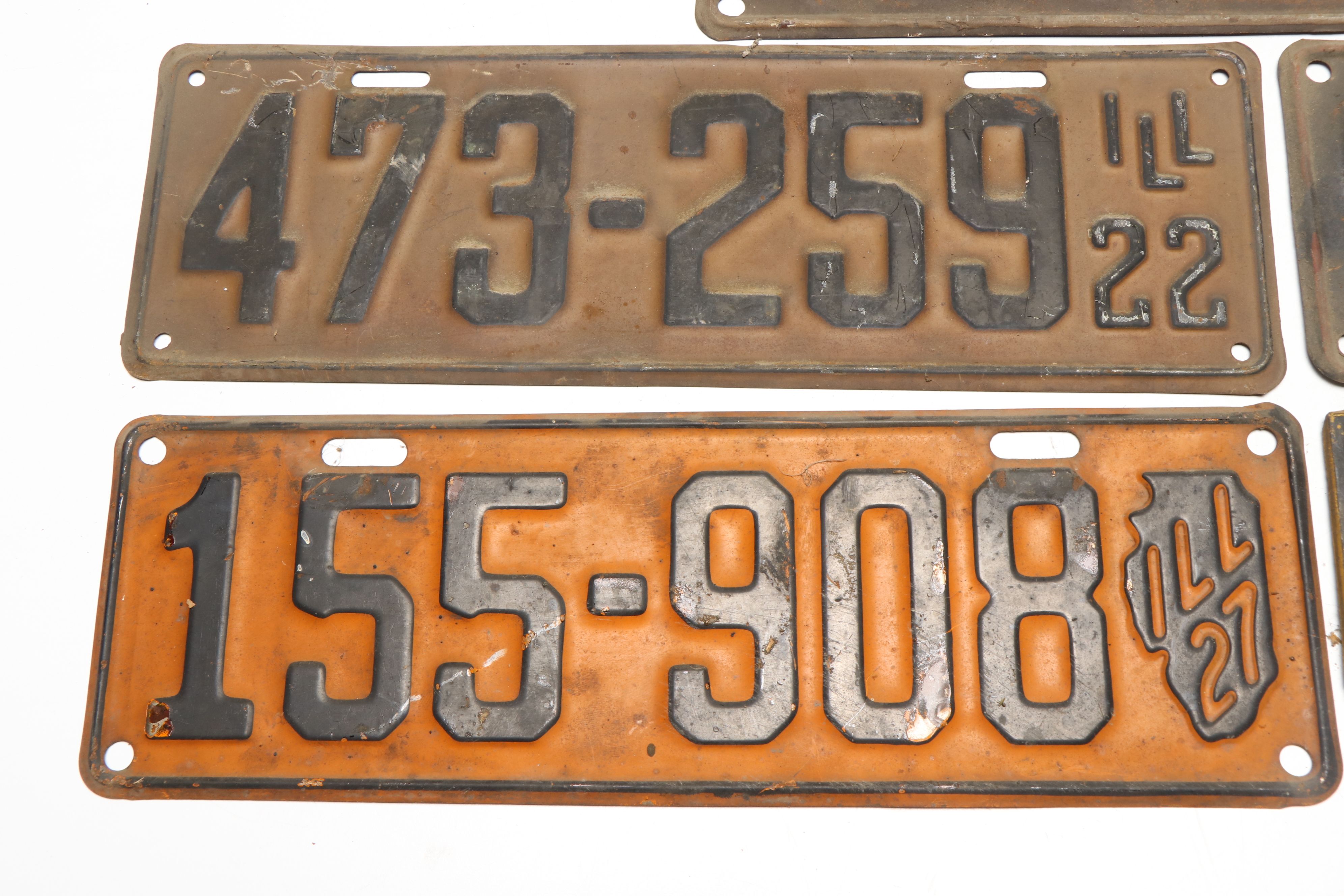 1920s Illinois License Plates with Coolidge Sign