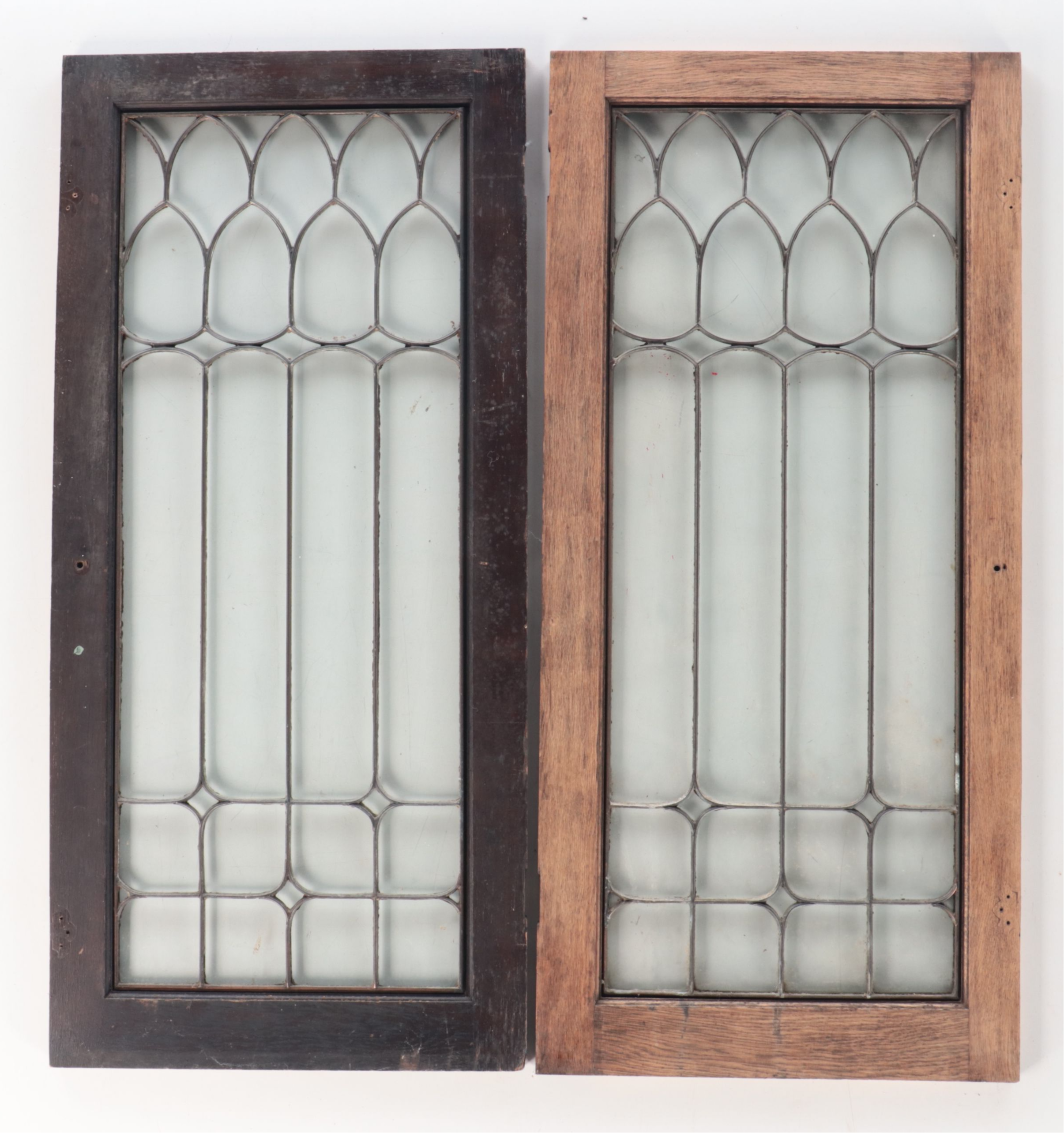 Gothic Revival Leaded Glass Window Panels