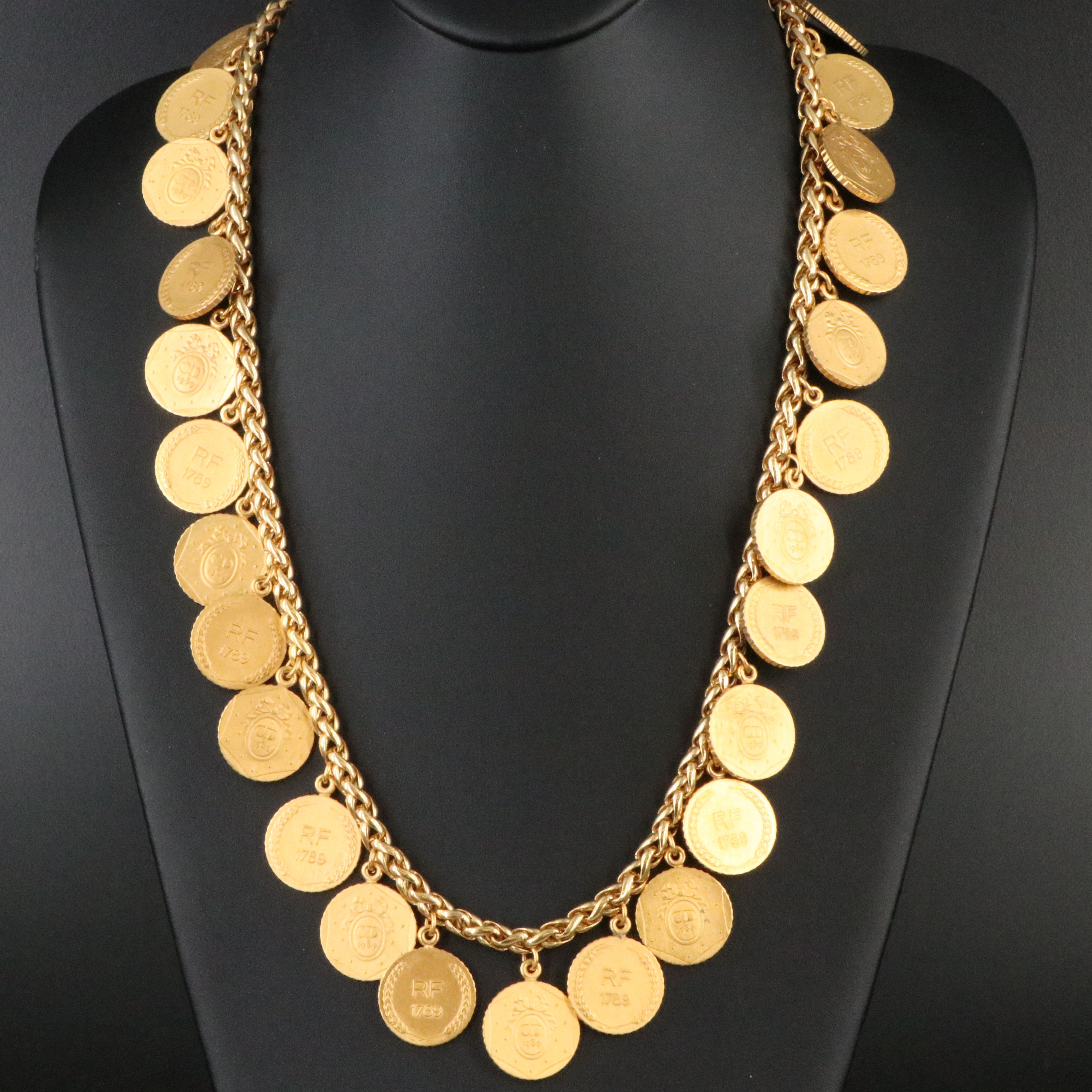 Christian Dior Bicenntenial Coin Necklace 1989