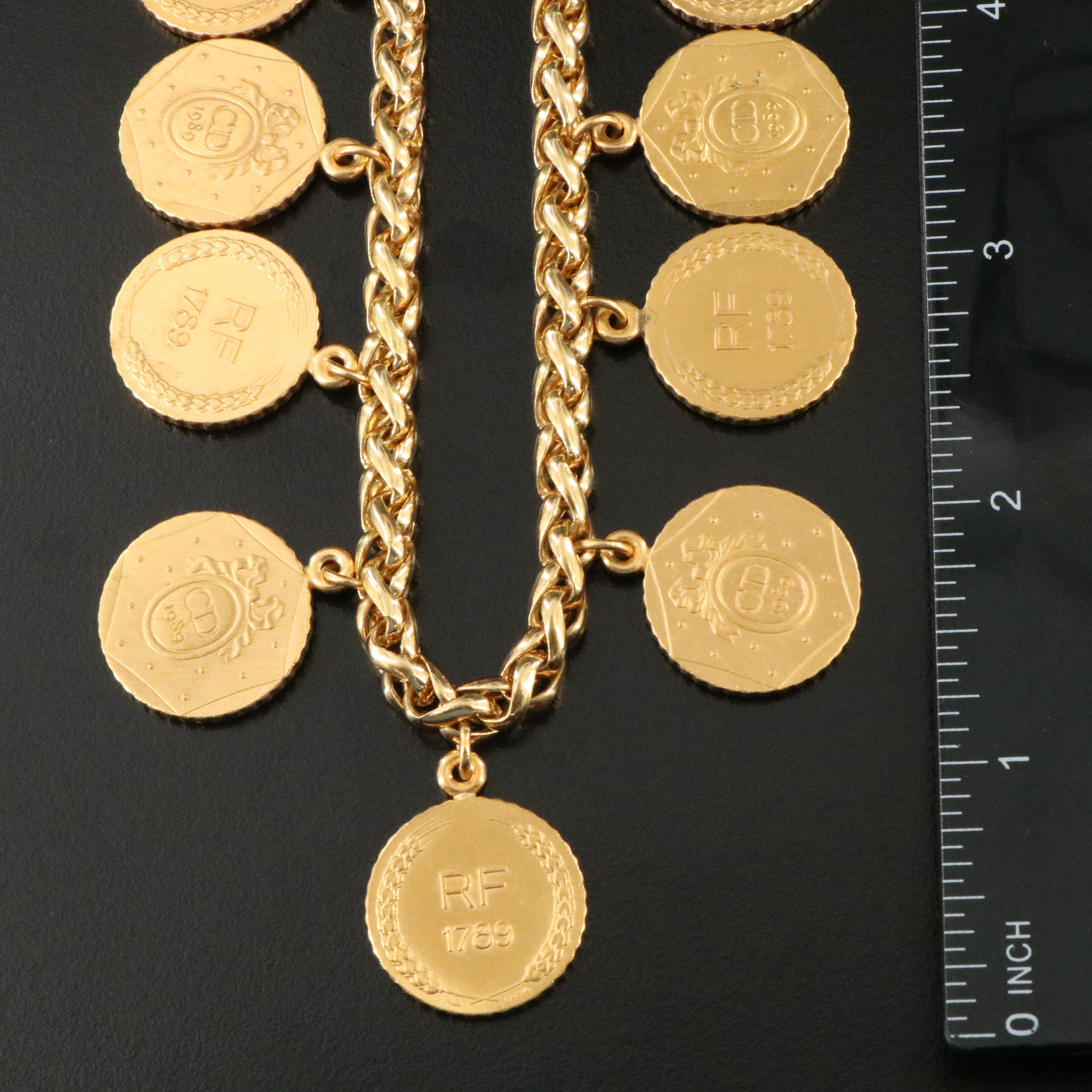 Christian Dior Bicenntenial Coin Necklace 1989