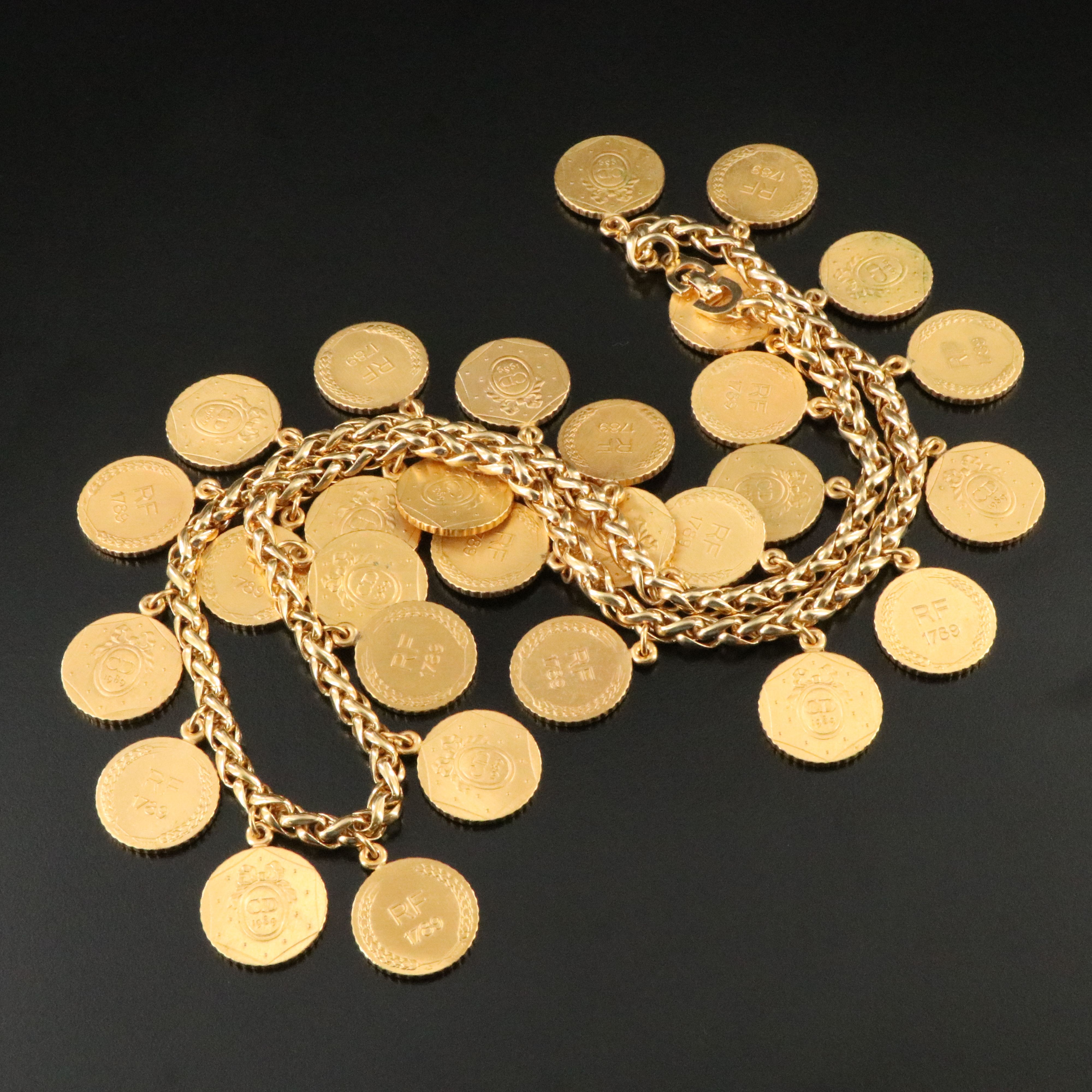 Christian Dior Bicenntenial Coin Necklace 1989