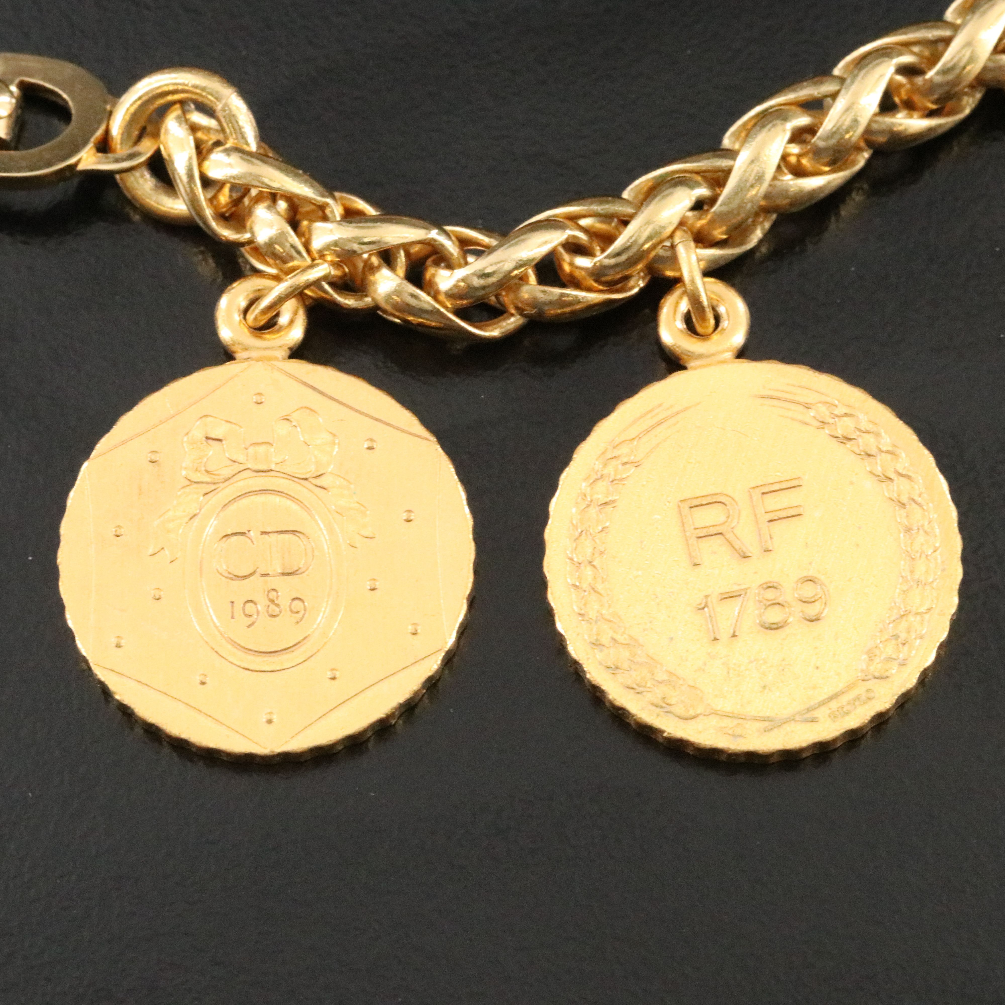 Christian Dior Bicenntenial Coin Necklace 1989