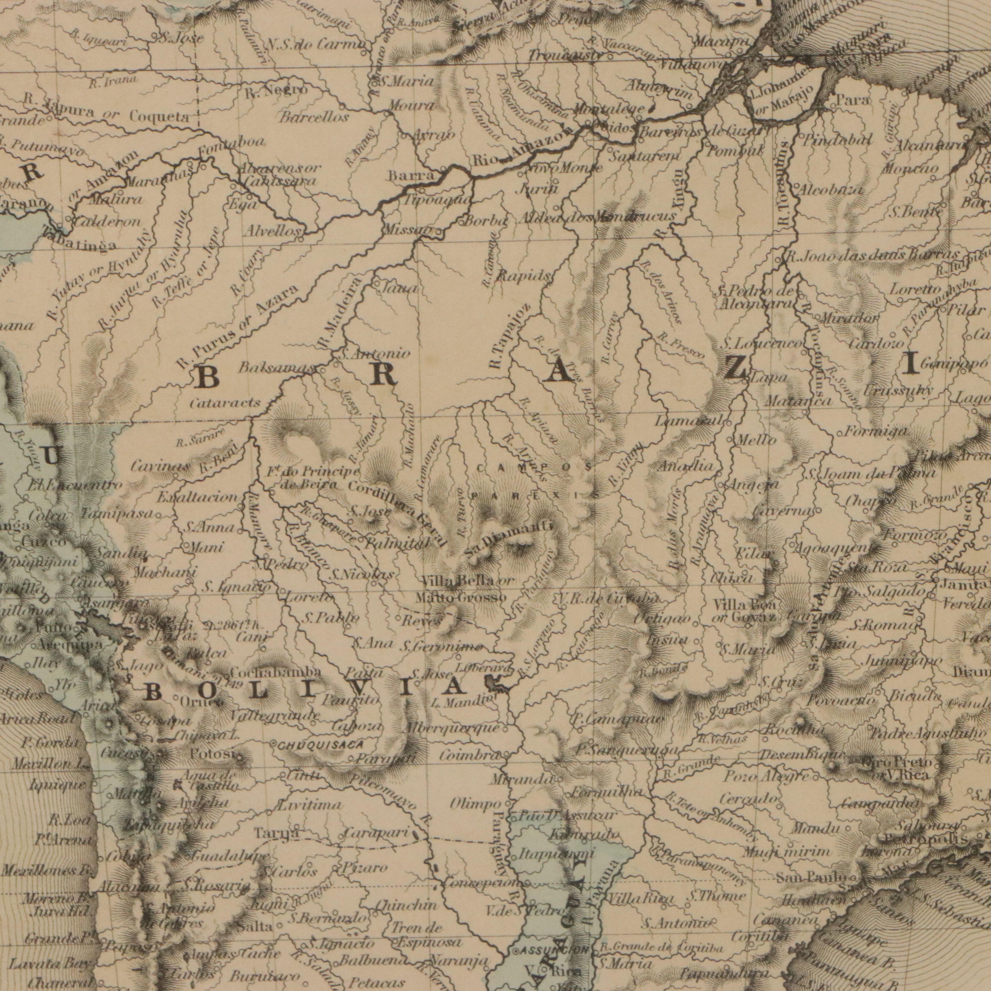J. H. Colton & Co. Hand-Colored Map Engraving "South America"