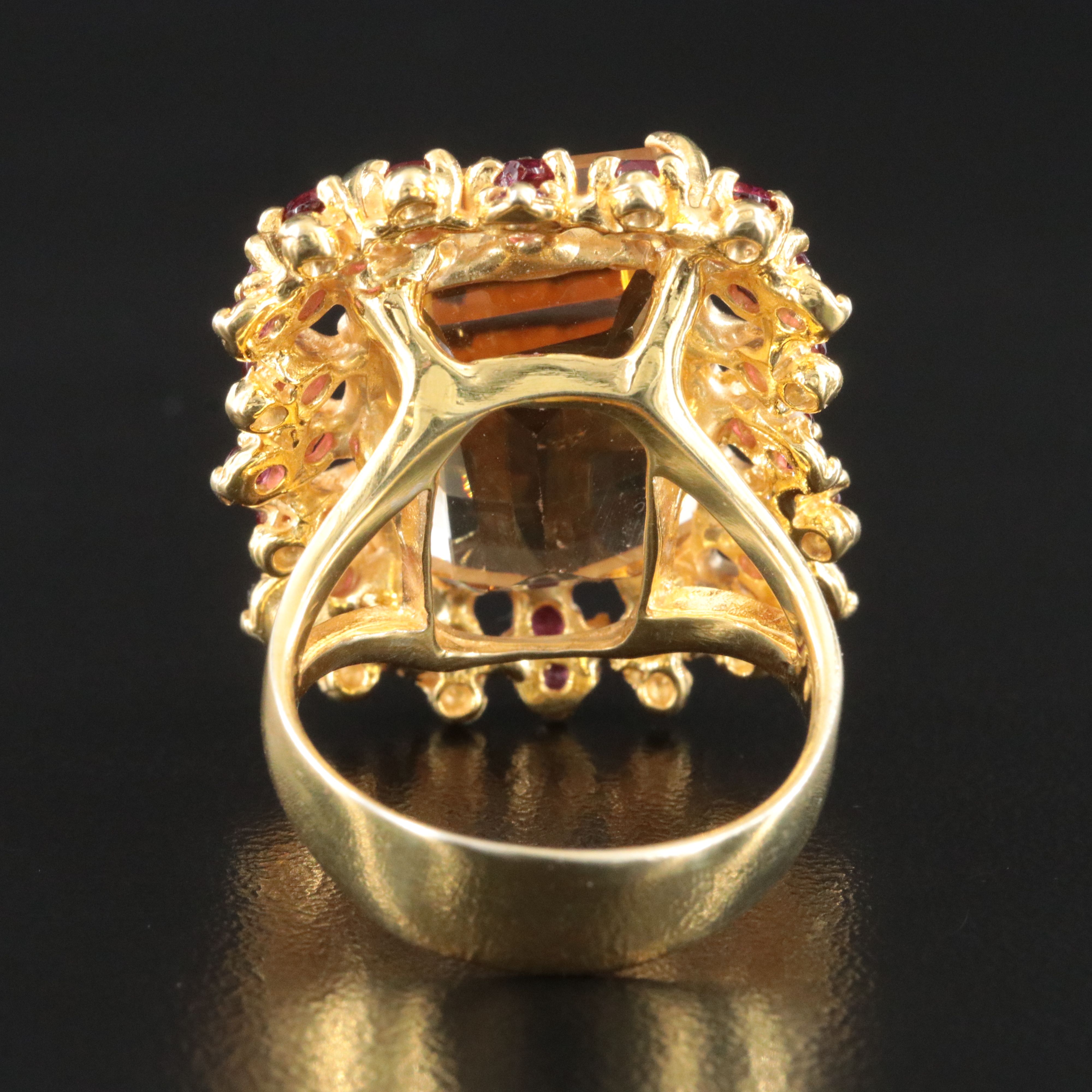 Sterling Citrine and Garnet Ring