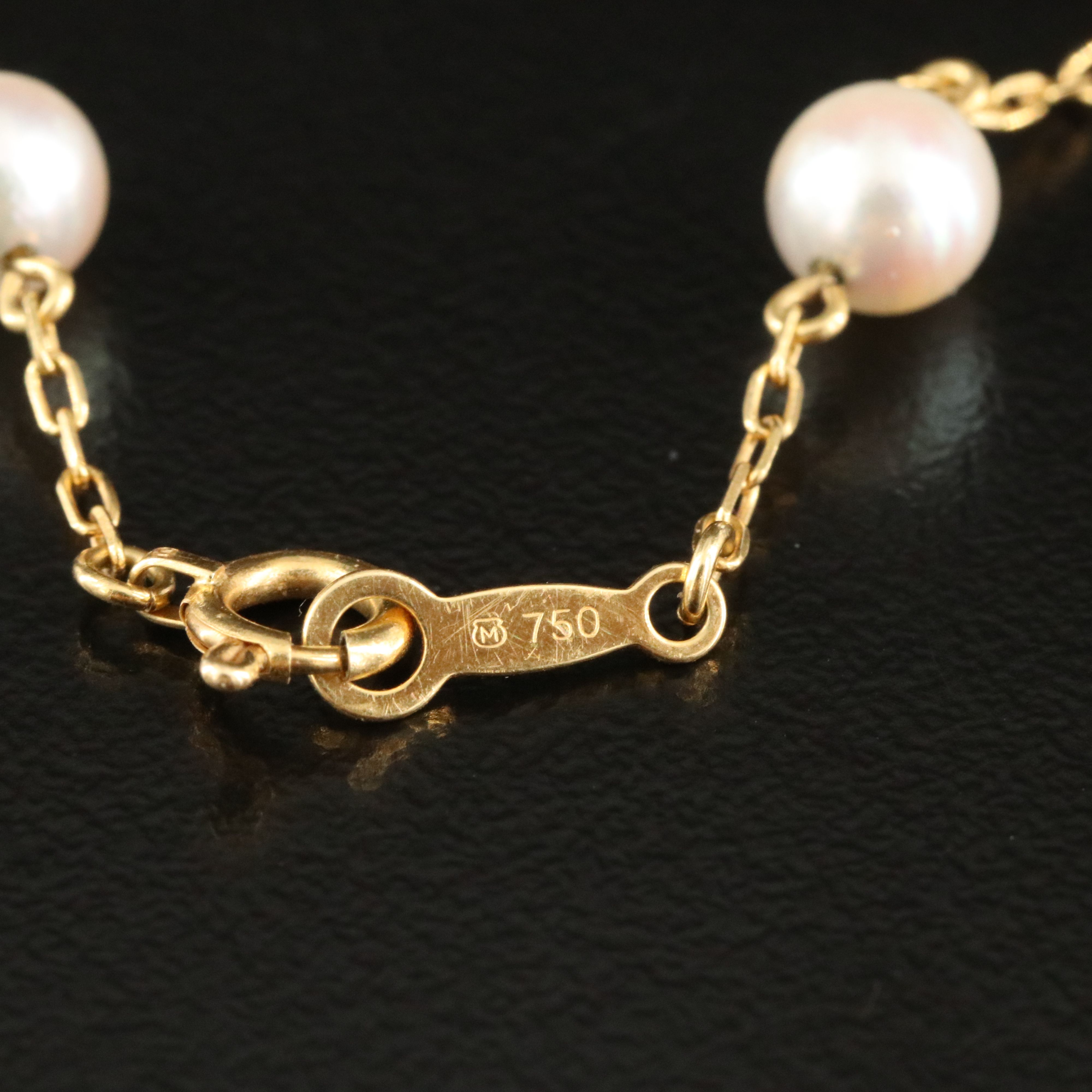 Mikimoto 18K Pearl Station Bracelet