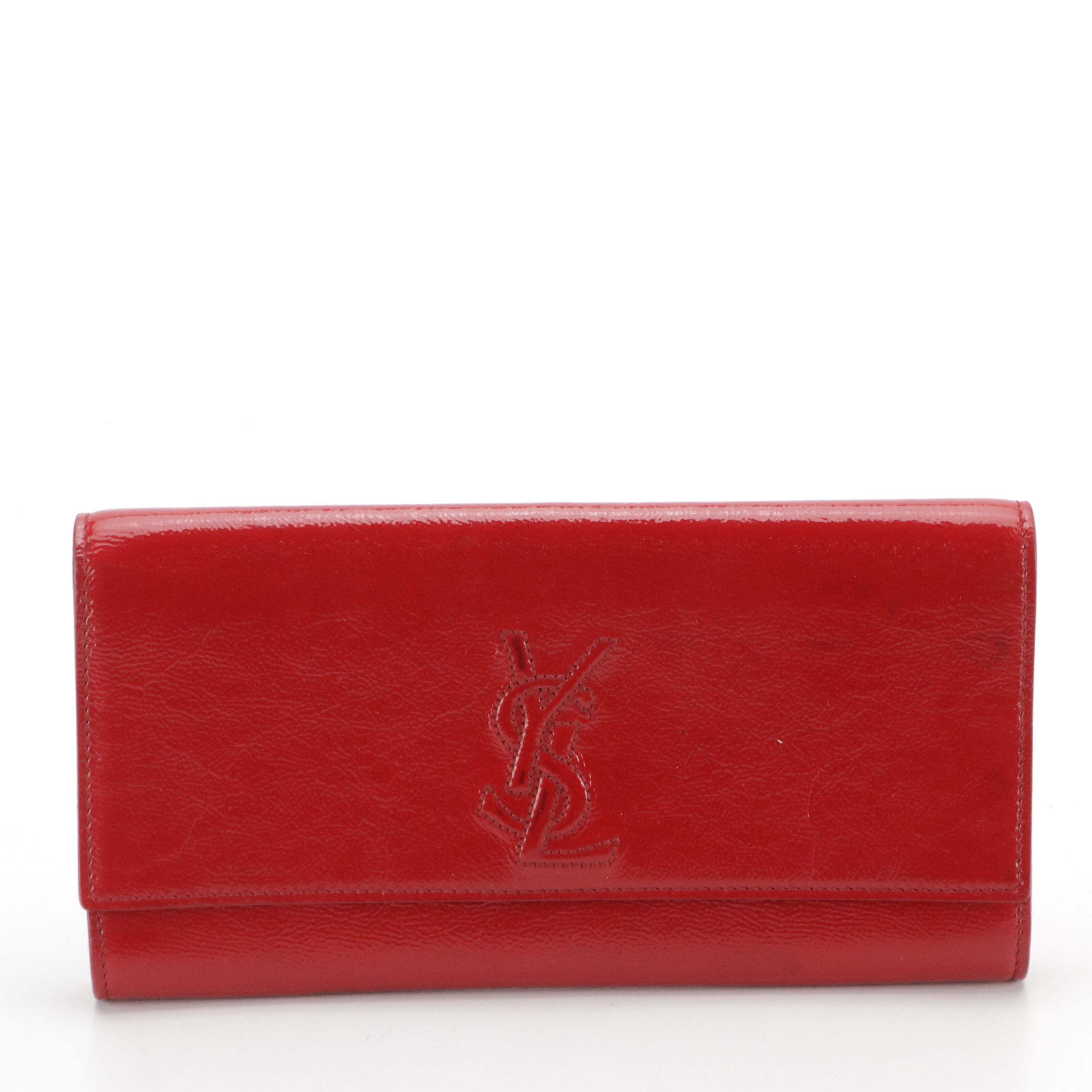 Yves Saint Laurent Belle de Jour Clutch in Crinkle Patent Leather