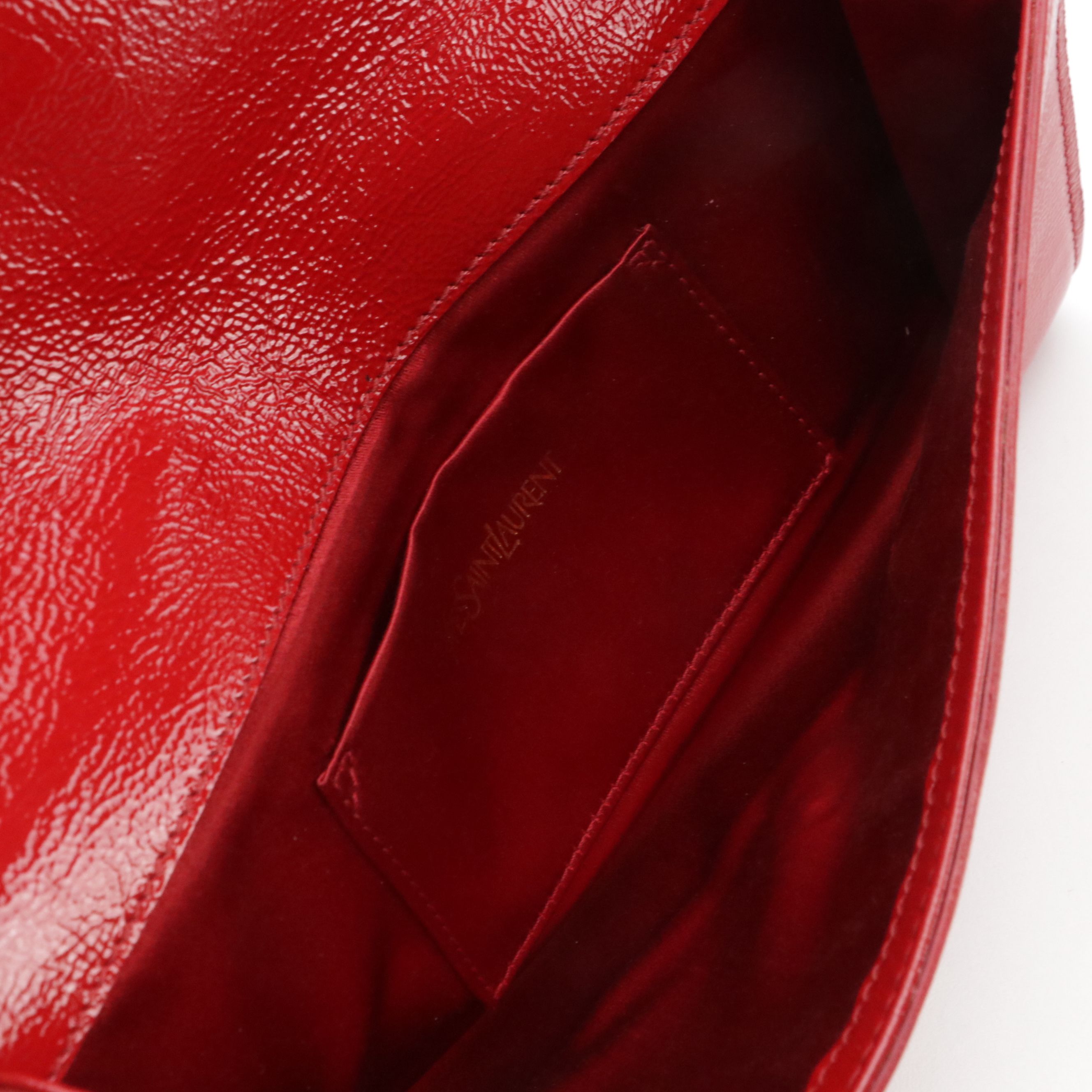 Yves Saint Laurent Belle de Jour Clutch in Crinkle Patent Leather