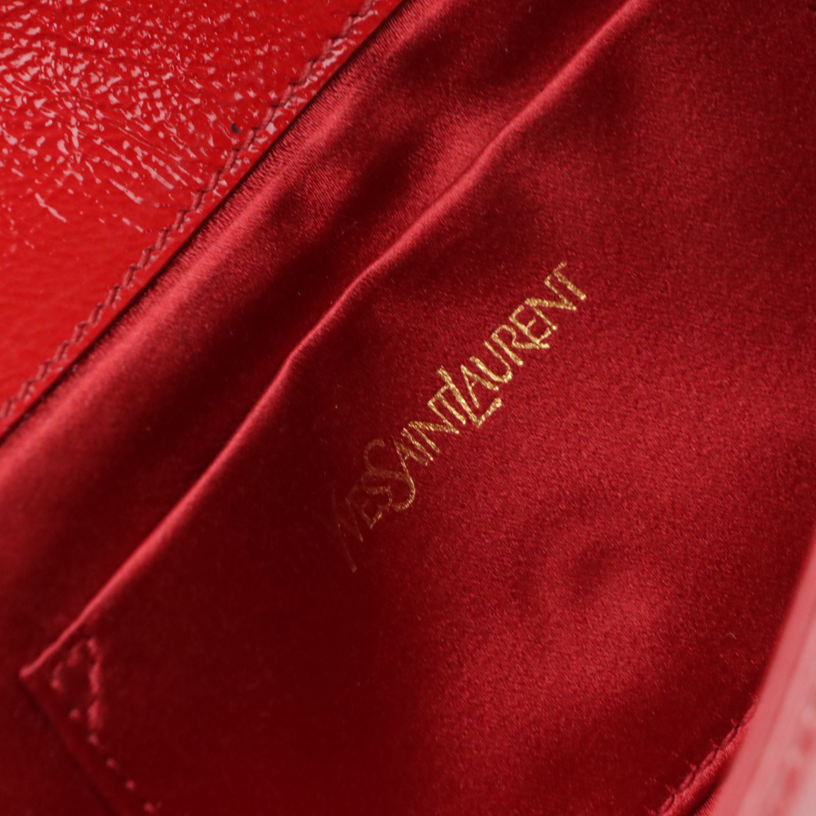 Yves Saint Laurent Belle de Jour Clutch in Crinkle Patent Leather