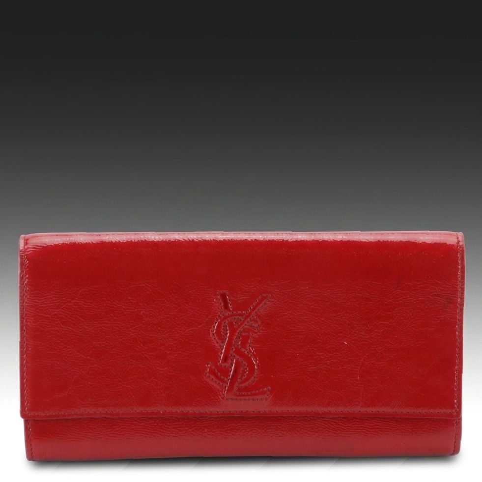 Yves Saint Laurent Belle de Jour Clutch in Crinkle Patent Leather