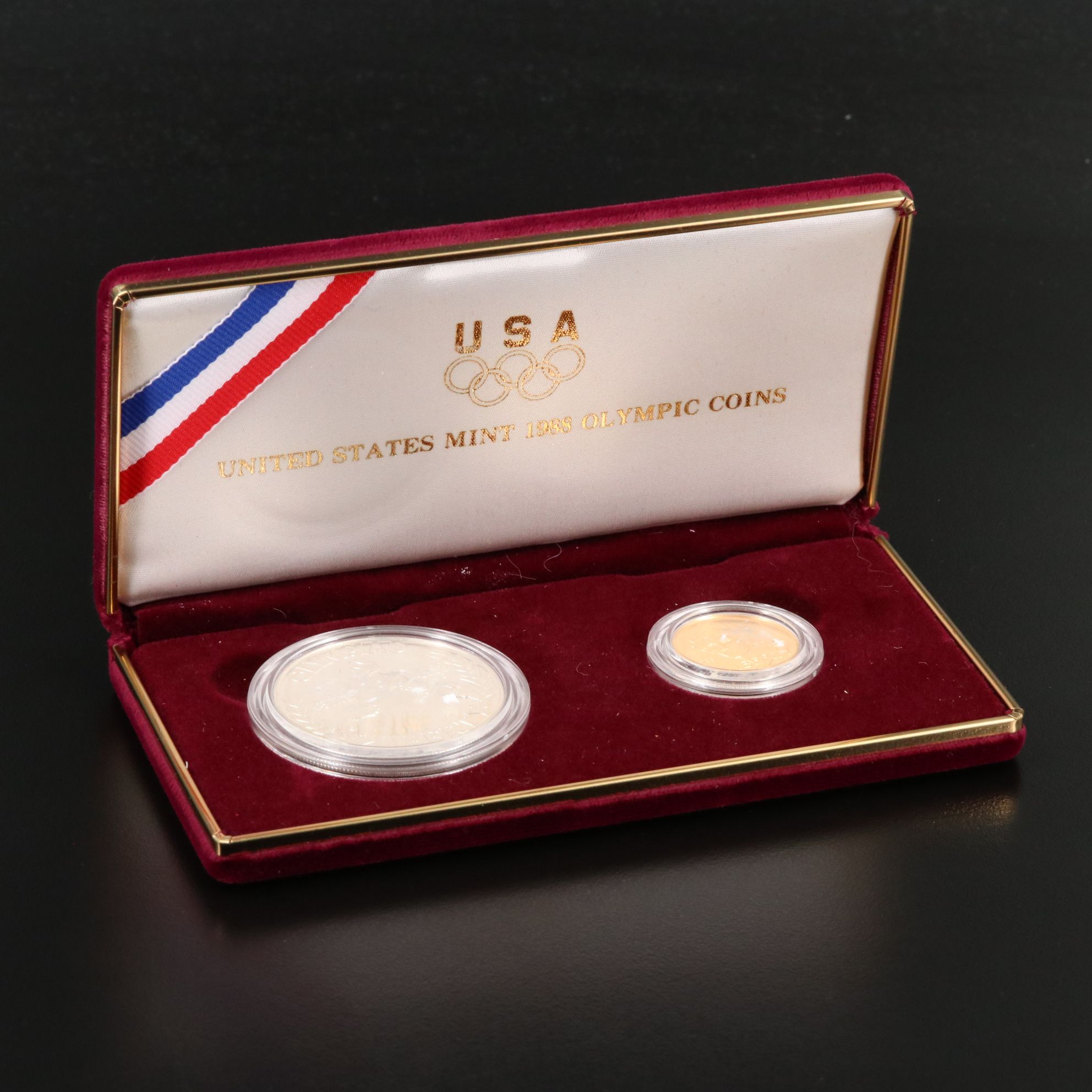 1988 Modern Commemorative Set of Silver and Gold Olympic Coins