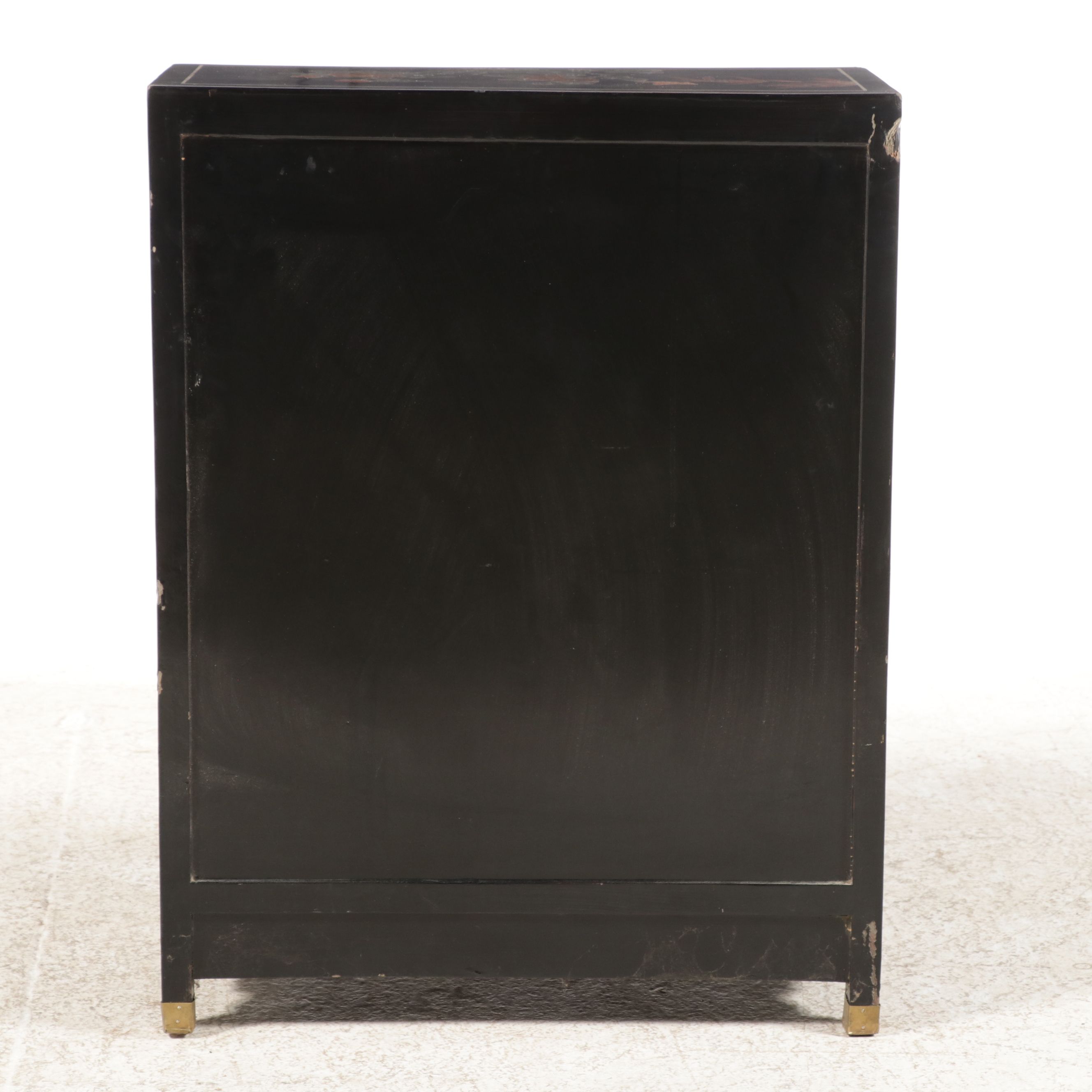 Chinese Black Lacquer and Inlaid Cabinet, Late 20th Century