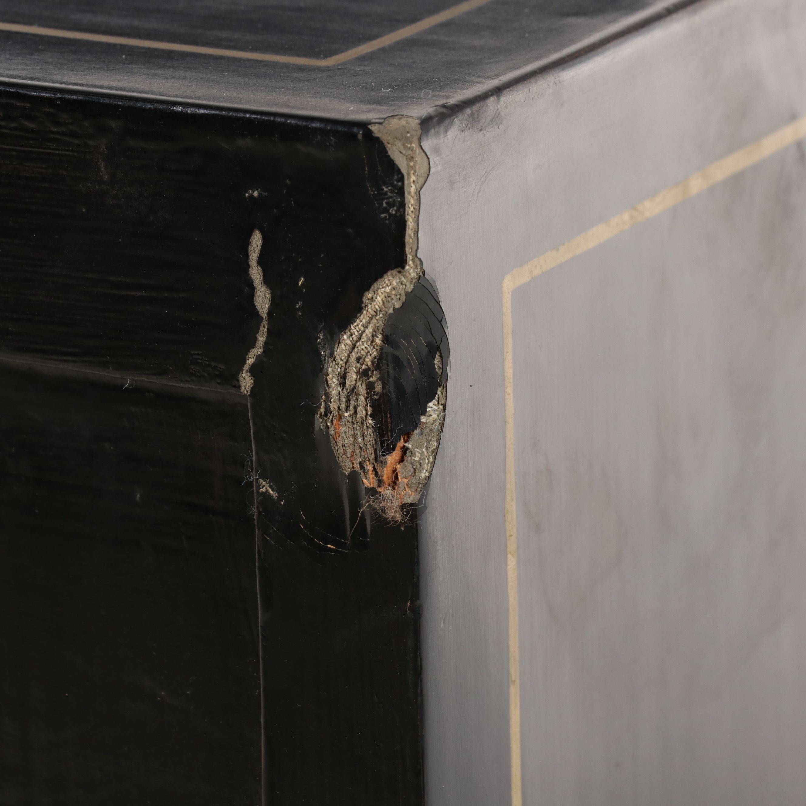 Chinese Black Lacquer and Inlaid Cabinet, Late 20th Century