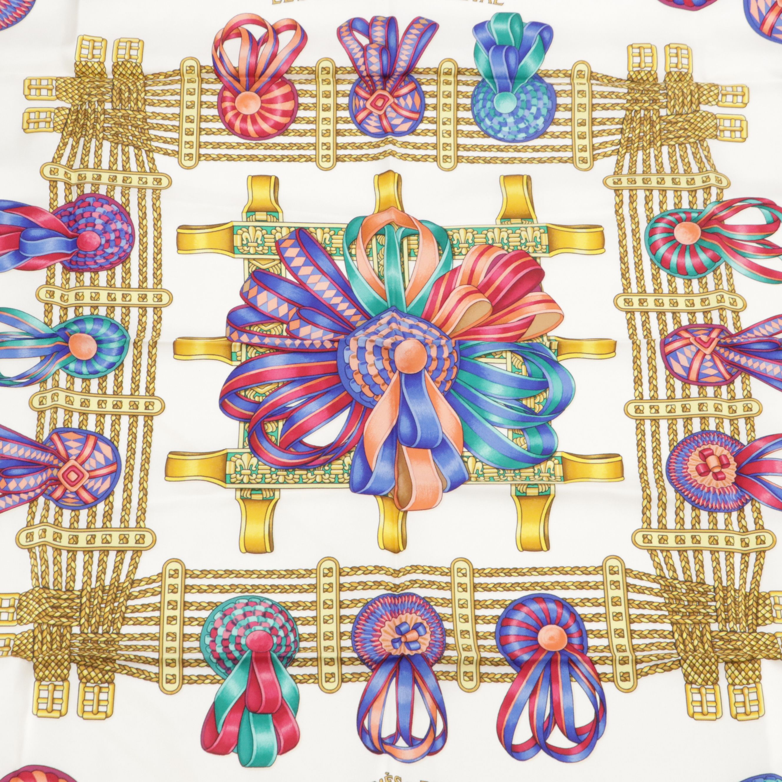 Hermès "Les Rubans du Cheval" Silk Twill Scarf 90