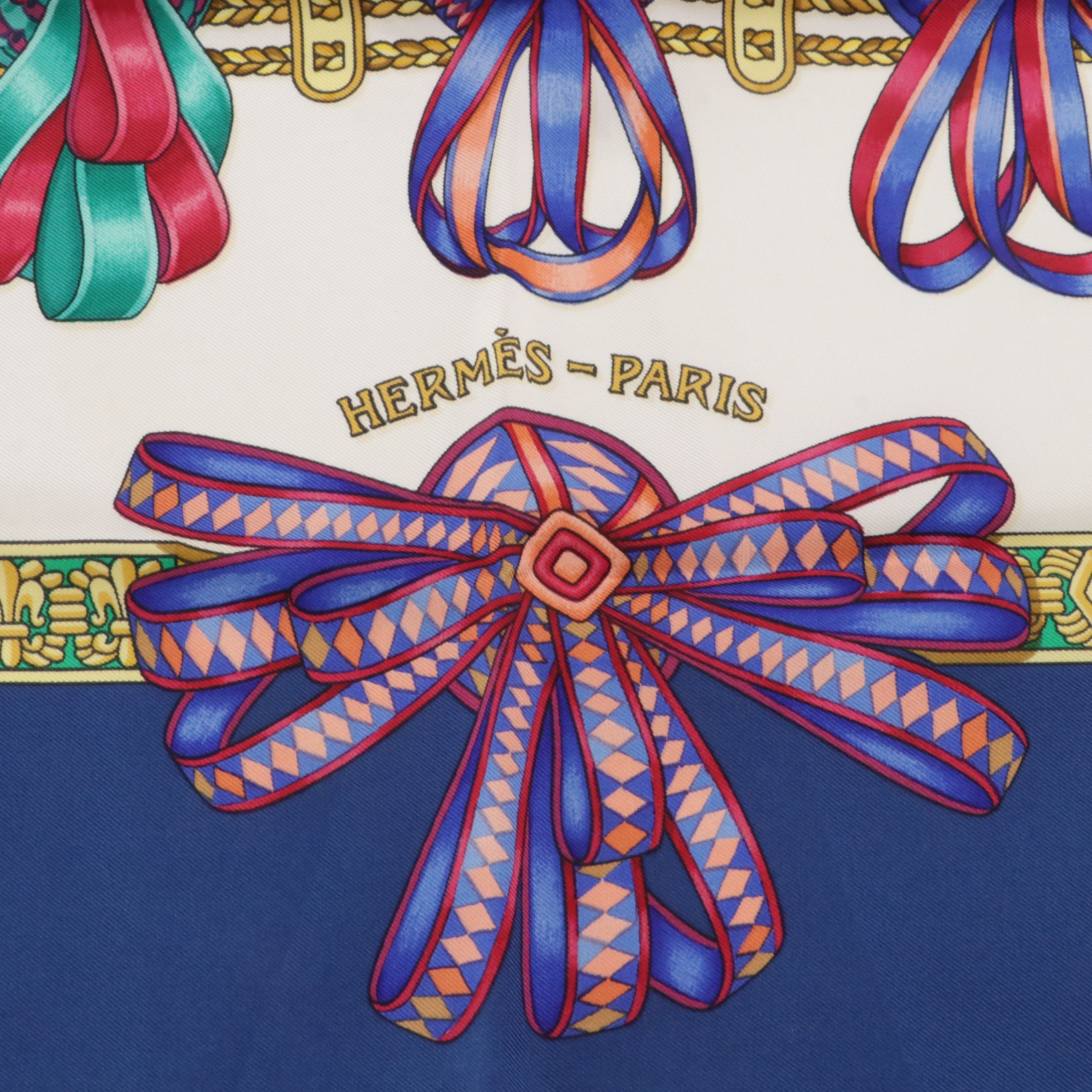 Hermès "Les Rubans du Cheval" Silk Twill Scarf 90