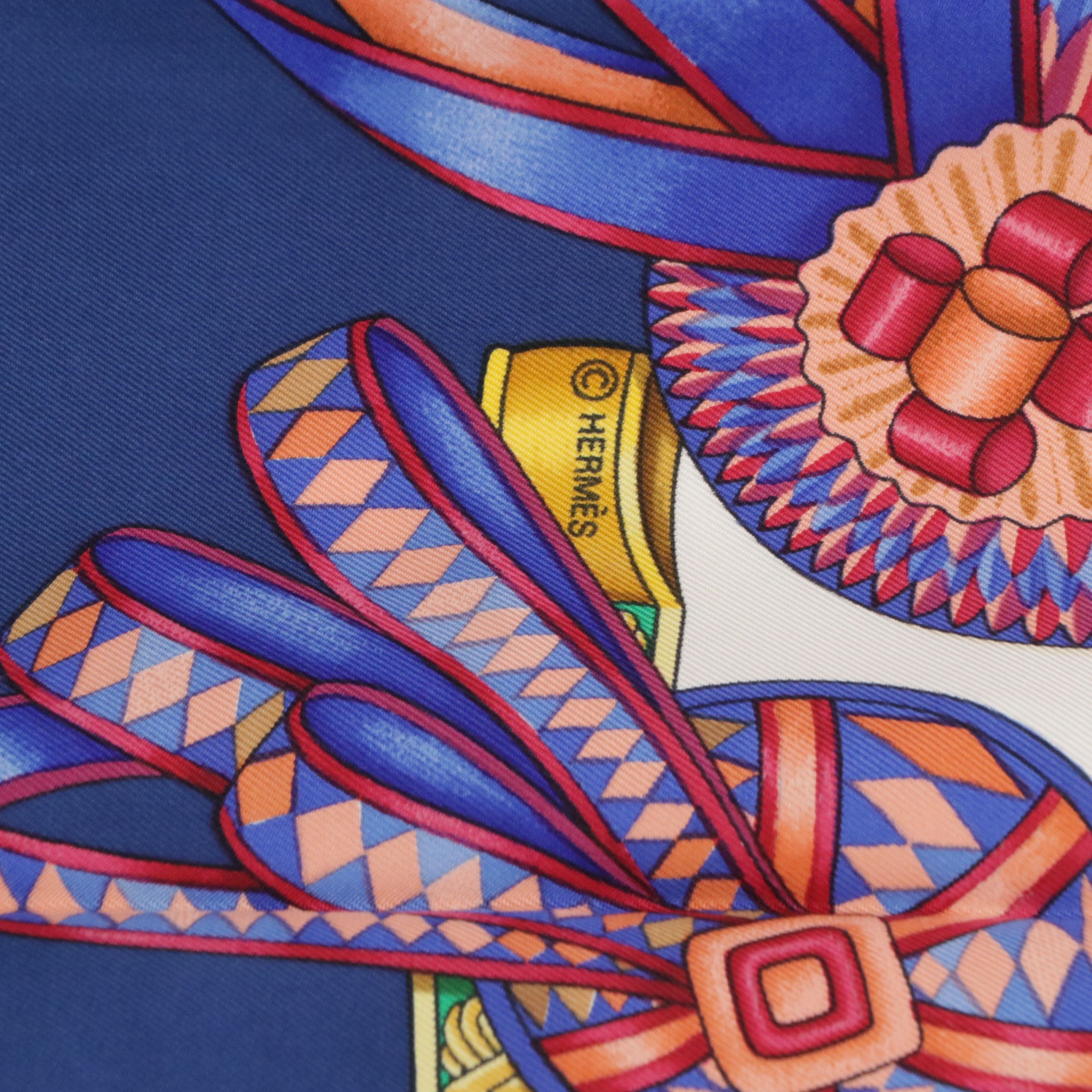 Hermès "Les Rubans du Cheval" Silk Twill Scarf 90