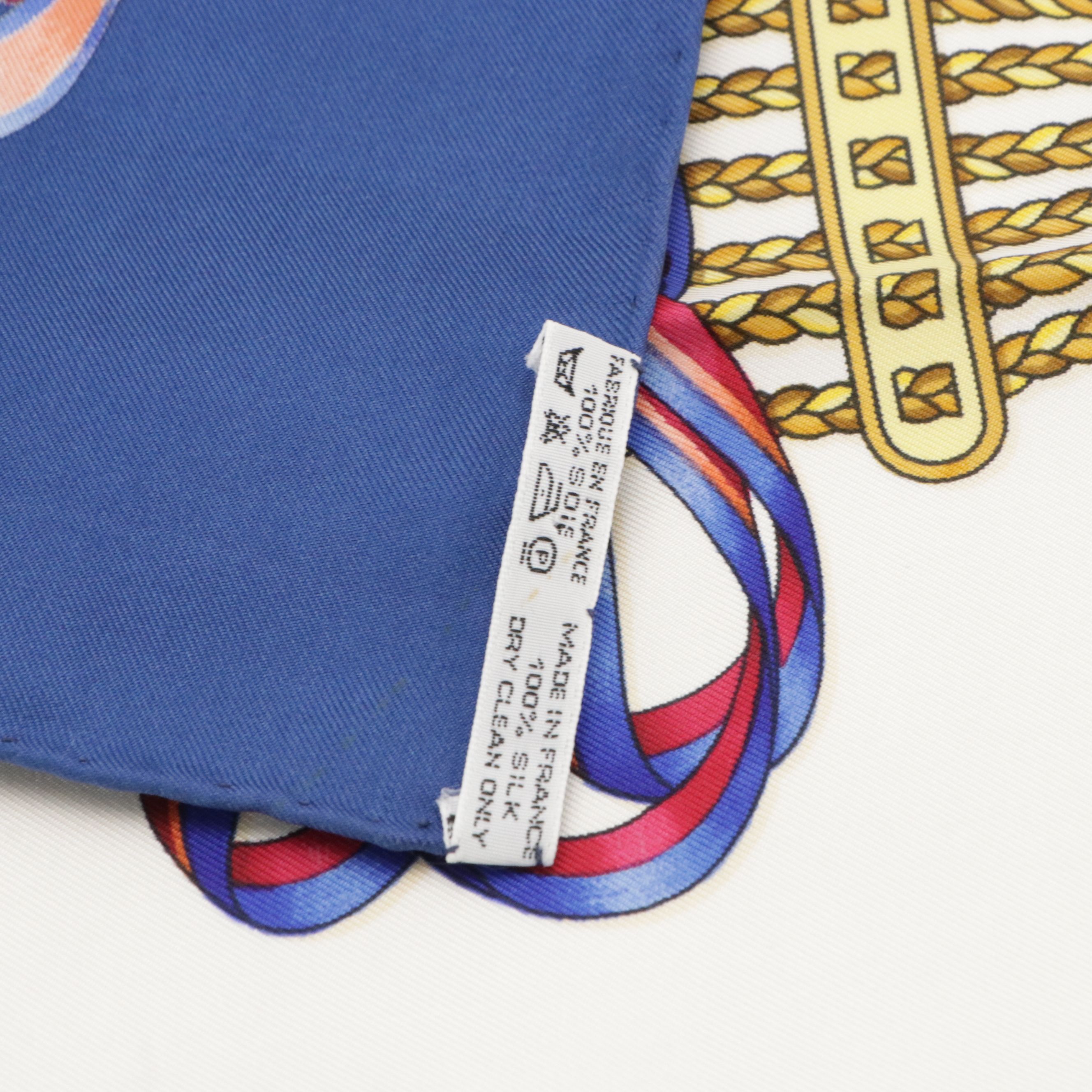 Hermès "Les Rubans du Cheval" Silk Twill Scarf 90