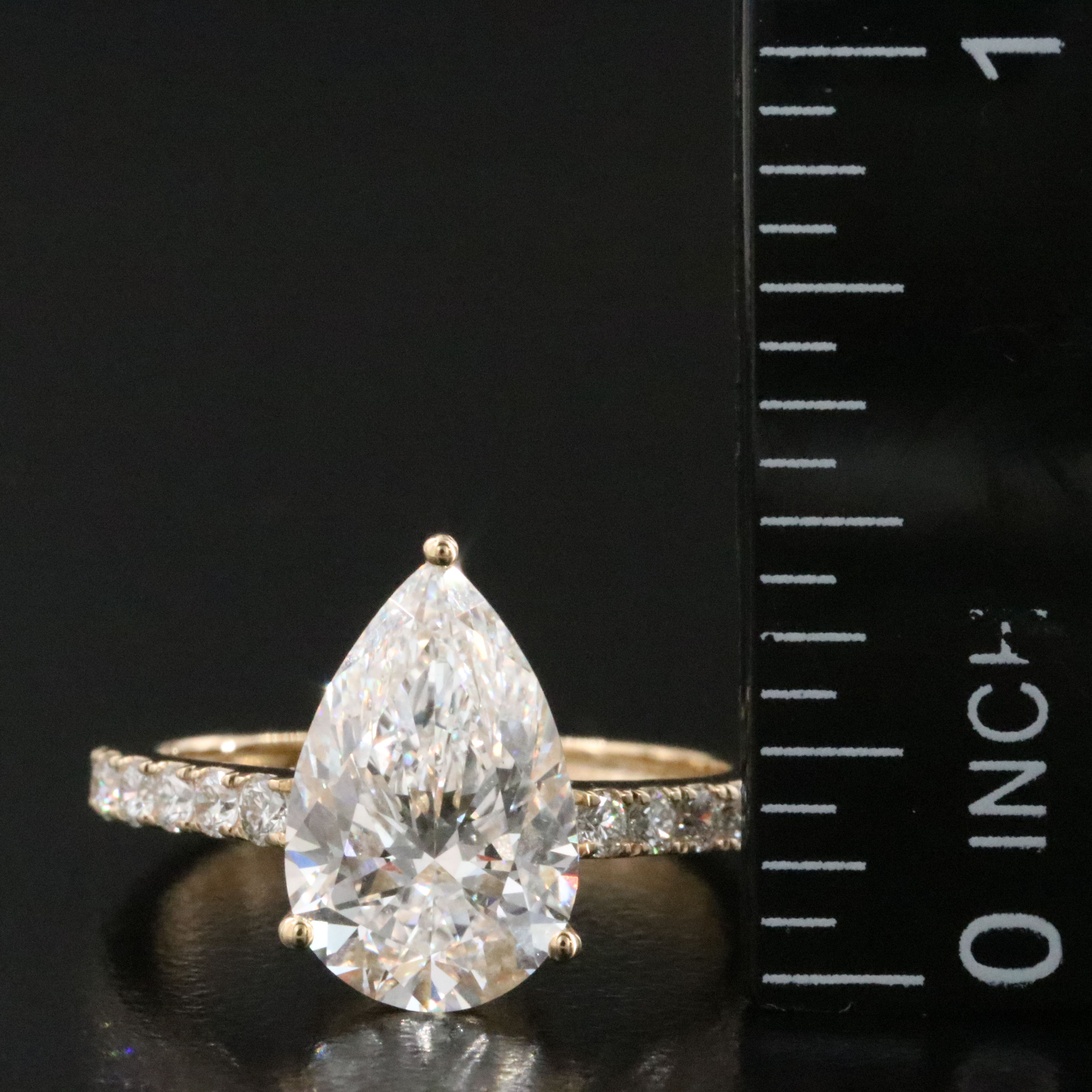 14K 3.35 CTW Lab Grown Diamond Ring with IGI Report