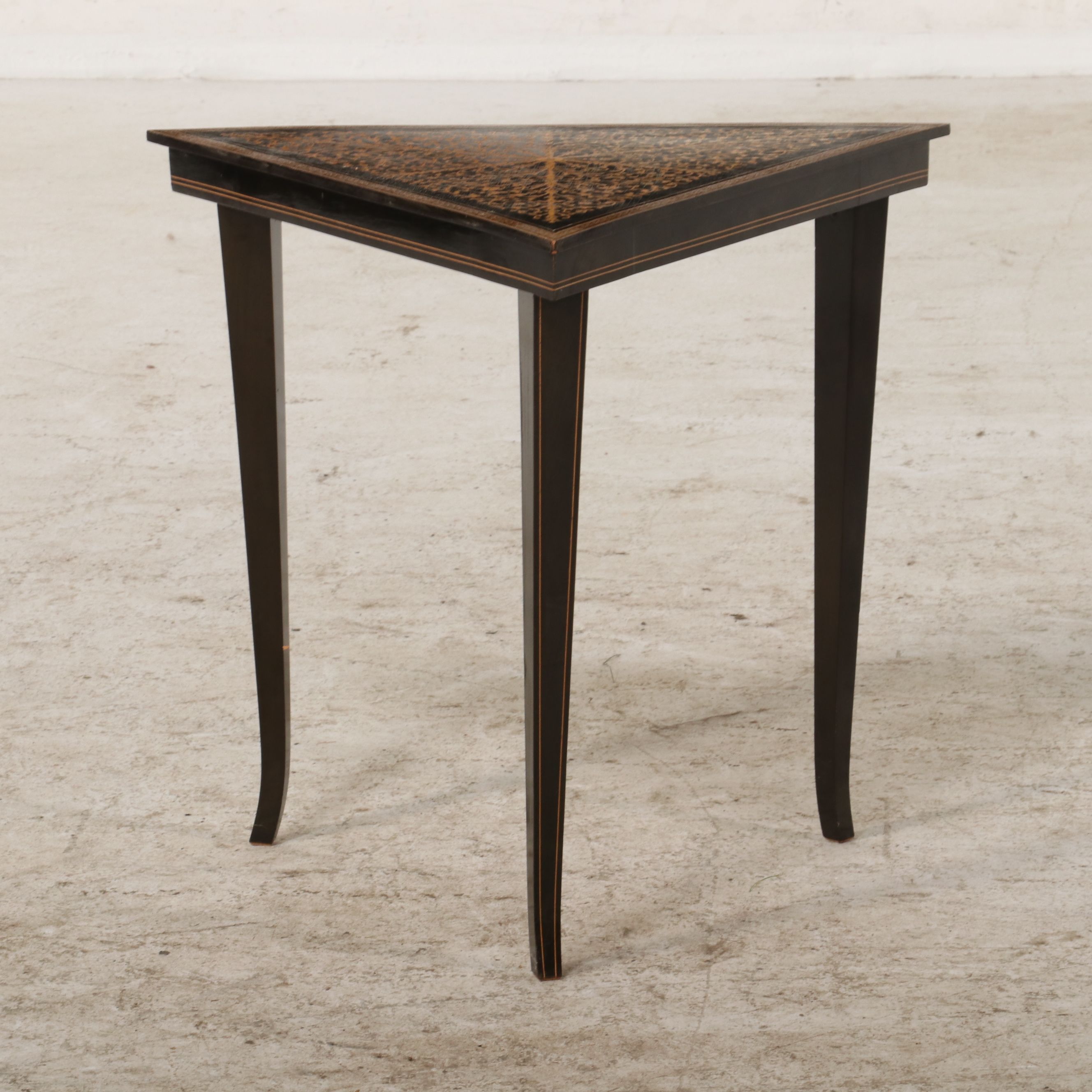 Set of Six Italian Neoclassical Style Inlaid Mahogany Occasional Tables