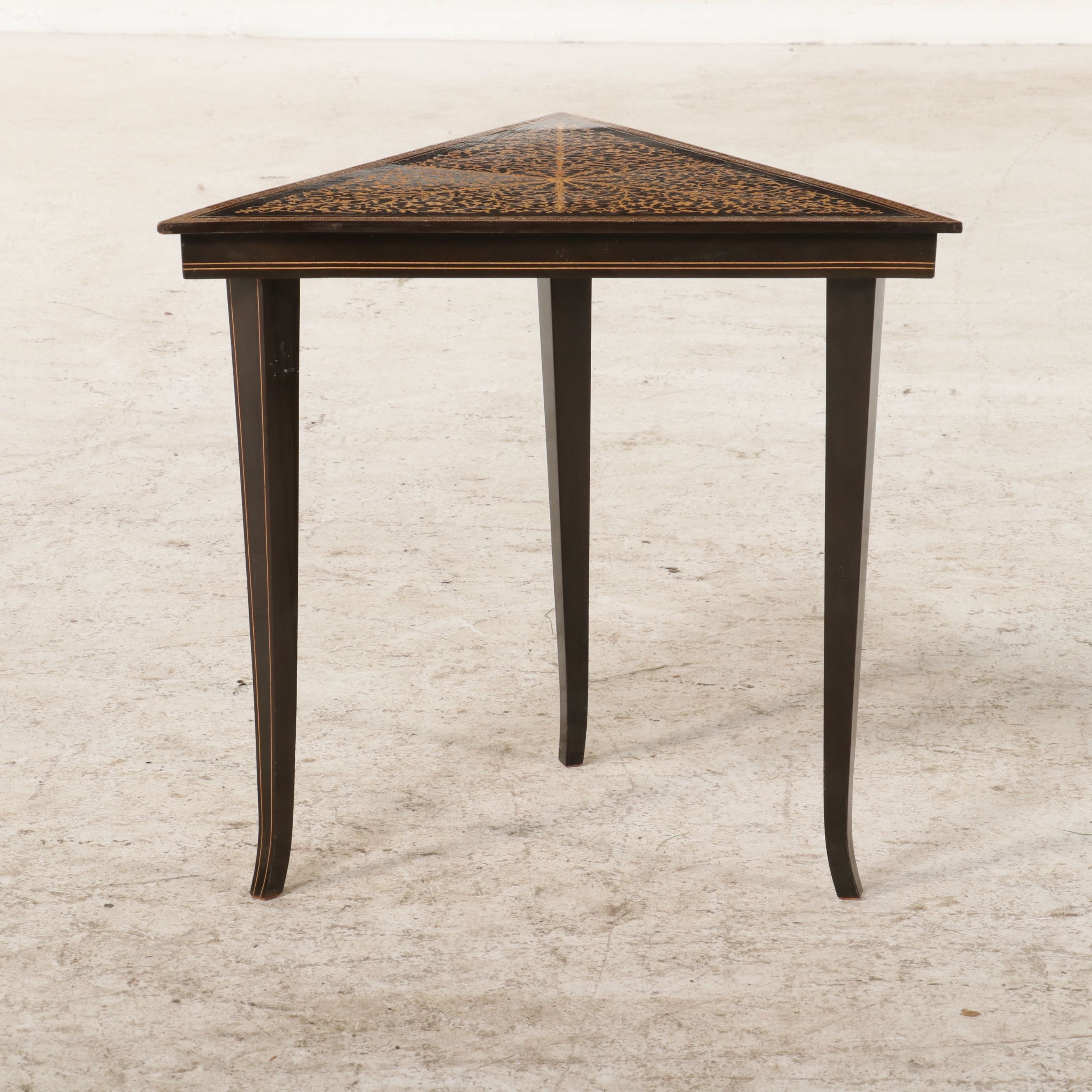 Set of Six Italian Neoclassical Style Inlaid Mahogany Occasional Tables
