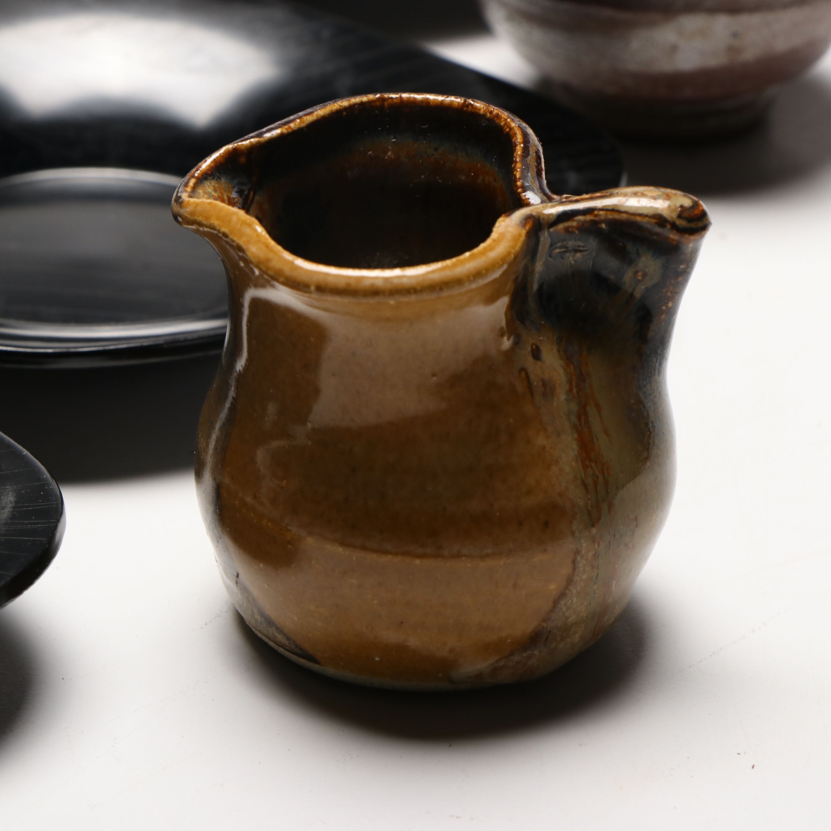 Japanese Ceramic Bottle with Other Tableware