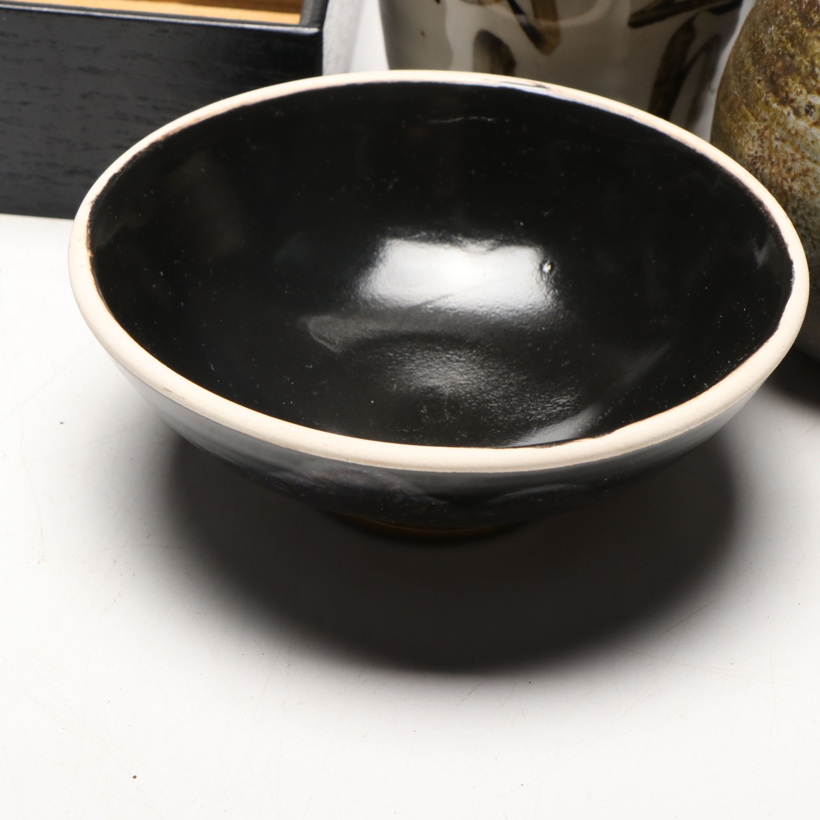 Japanese Ceramic Bottle with Other Tableware