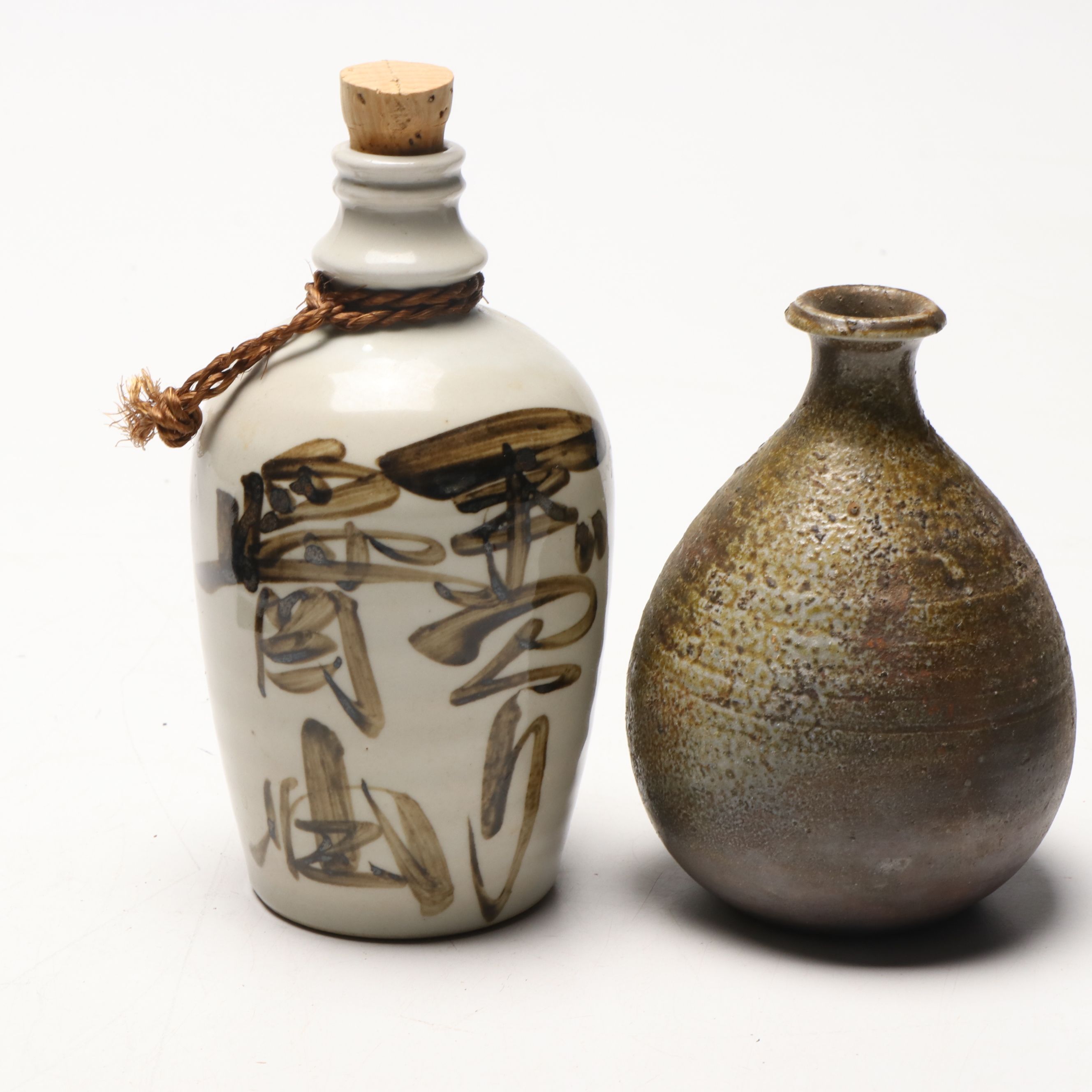 Japanese Ceramic Bottle with Other Tableware