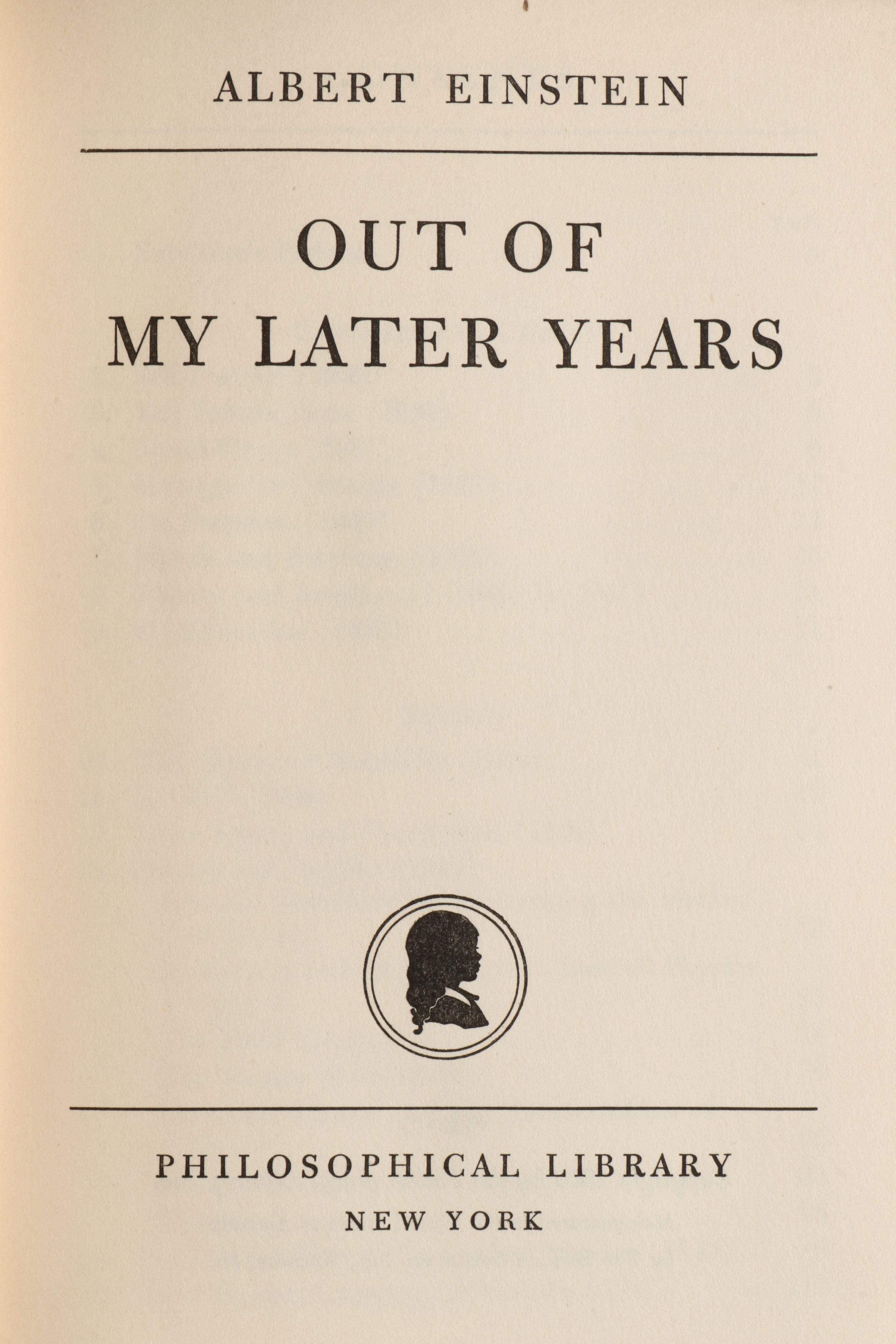"Out of My Later Years" by Albert Einstein with Newspaper Clipping