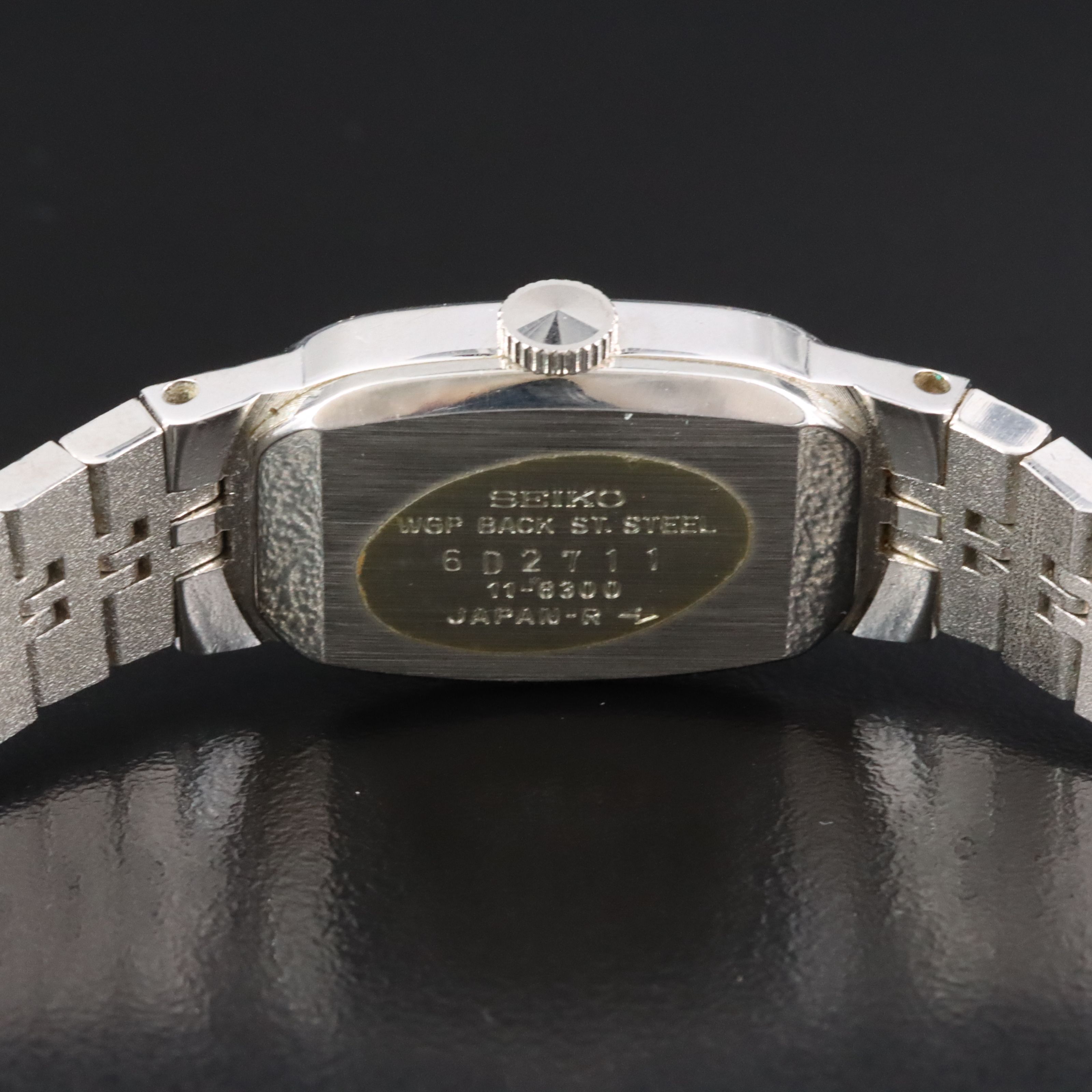 Seiko Soft Blue Dial Silver-Tone Ellipse Stem Wind Watch Model #11-8300